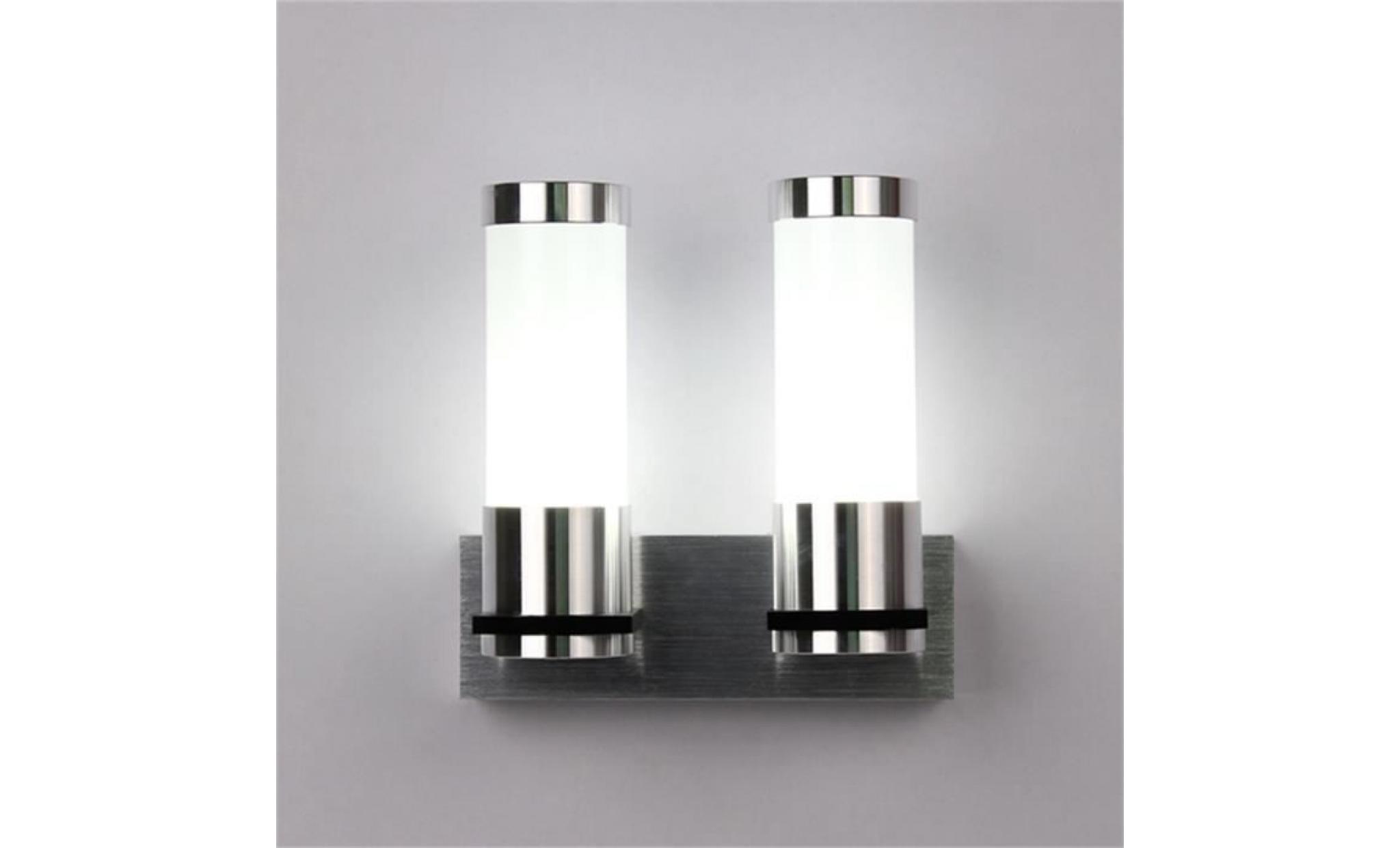 leshp® lampe applique murale double corps boîtier en aluminium abat jour acrylique 2x3w blanc pas cher