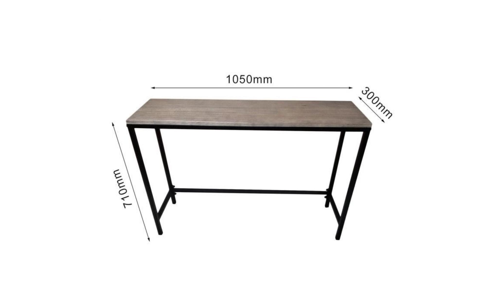 leshp®table console meuble rectangulaire en bois  style contemporain   l105cm pas cher