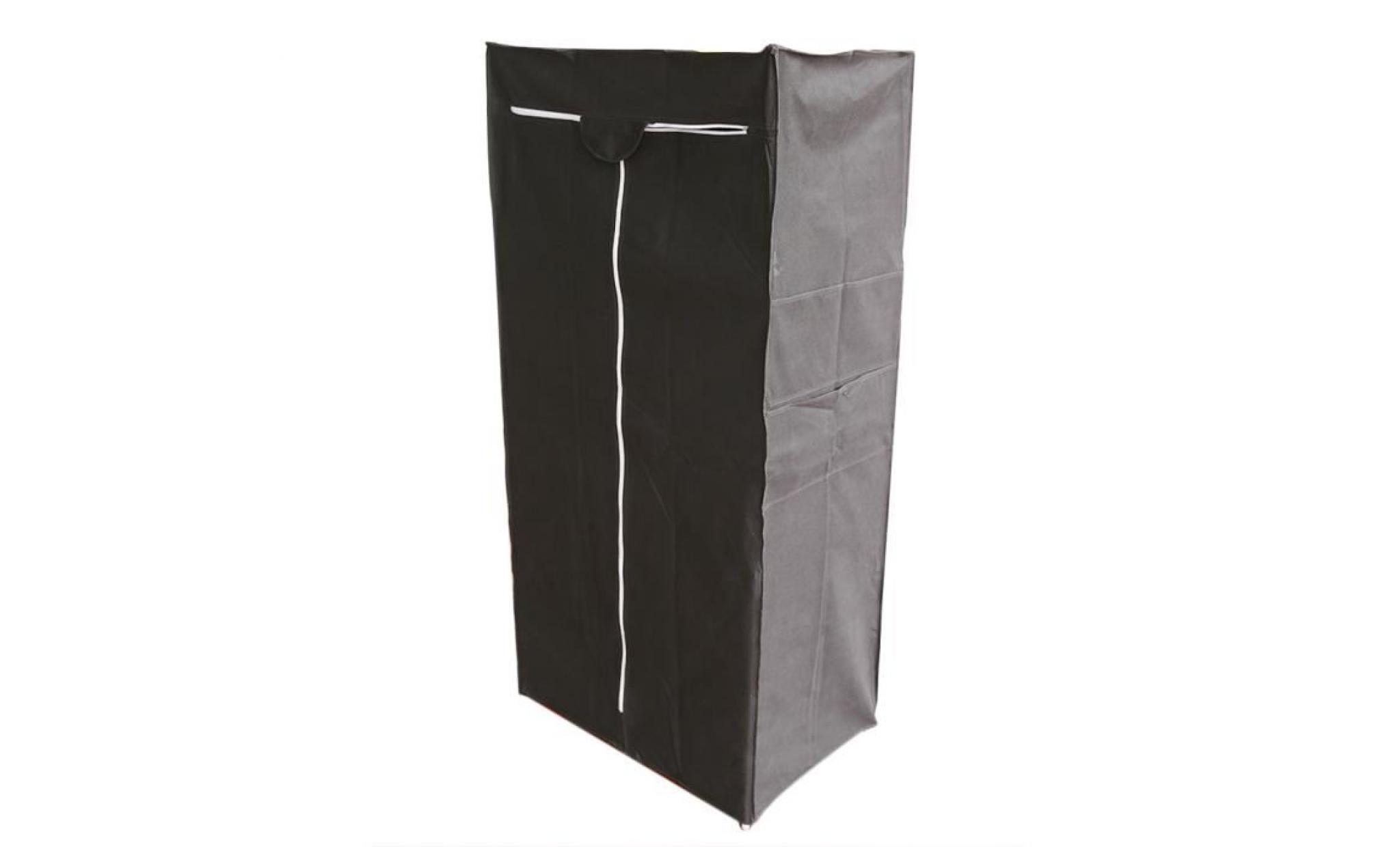 leshp® tout noir armoire de vetement 70*45*157cm   tissu non tissé armoire pliable   meuble de rangement pas cher