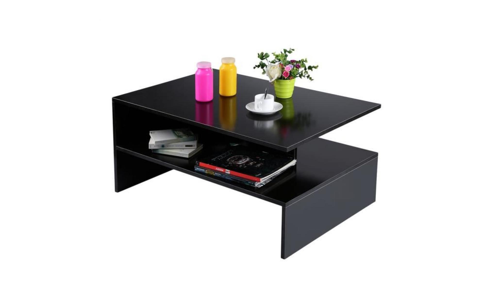 leshp table basse style contemporain noir 90 * 60 * 43cm