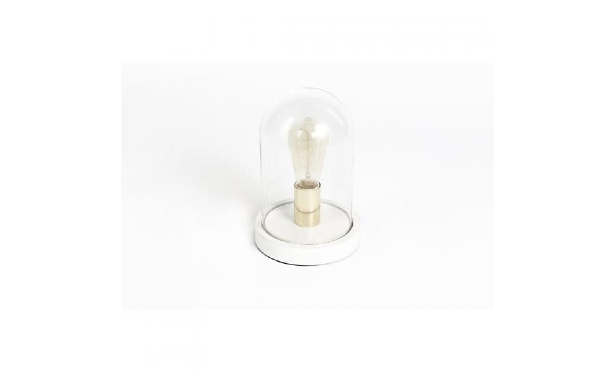 lampe de table vintage lifa living | capot en verre et optique a bulbe