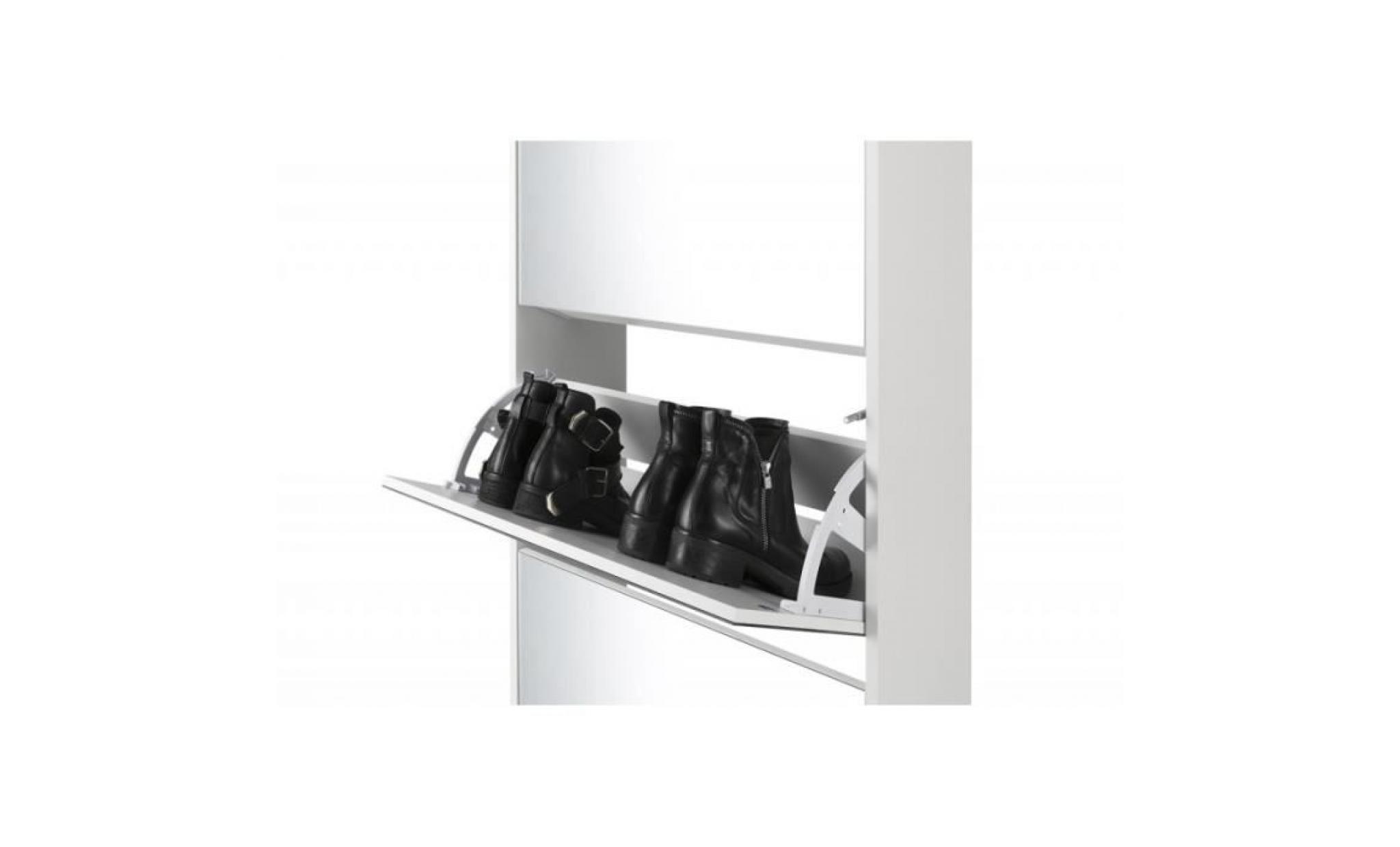 lifa living meuble a chaussures | armoire pliante avec miroir et 4 placards pliants | jusqu’à 12 chaussures | 63 x 152 x 24 cm pas cher