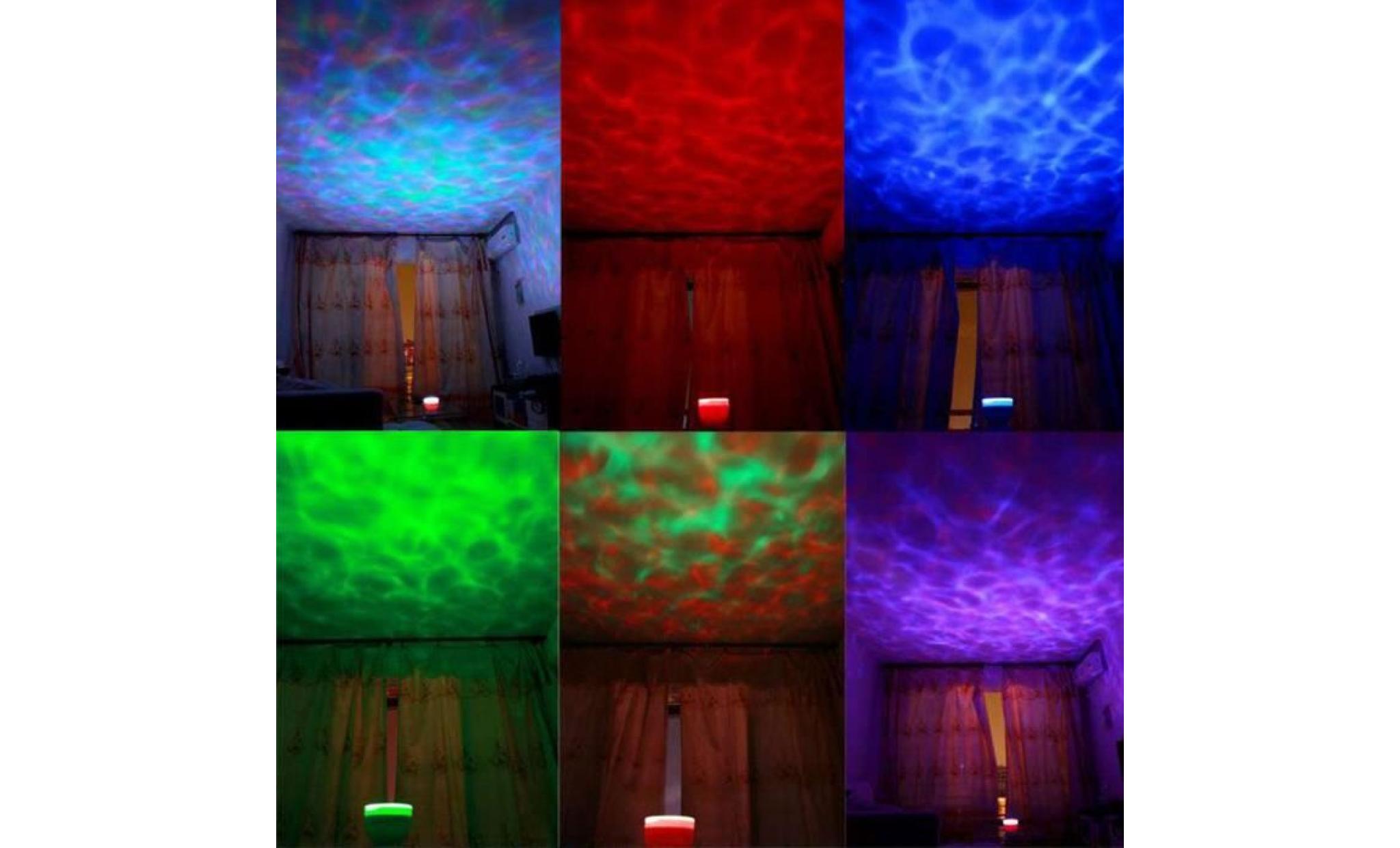 light décoration_12 led mp3 téléphone haut parleur multicolore ocean wave projecteur led night light