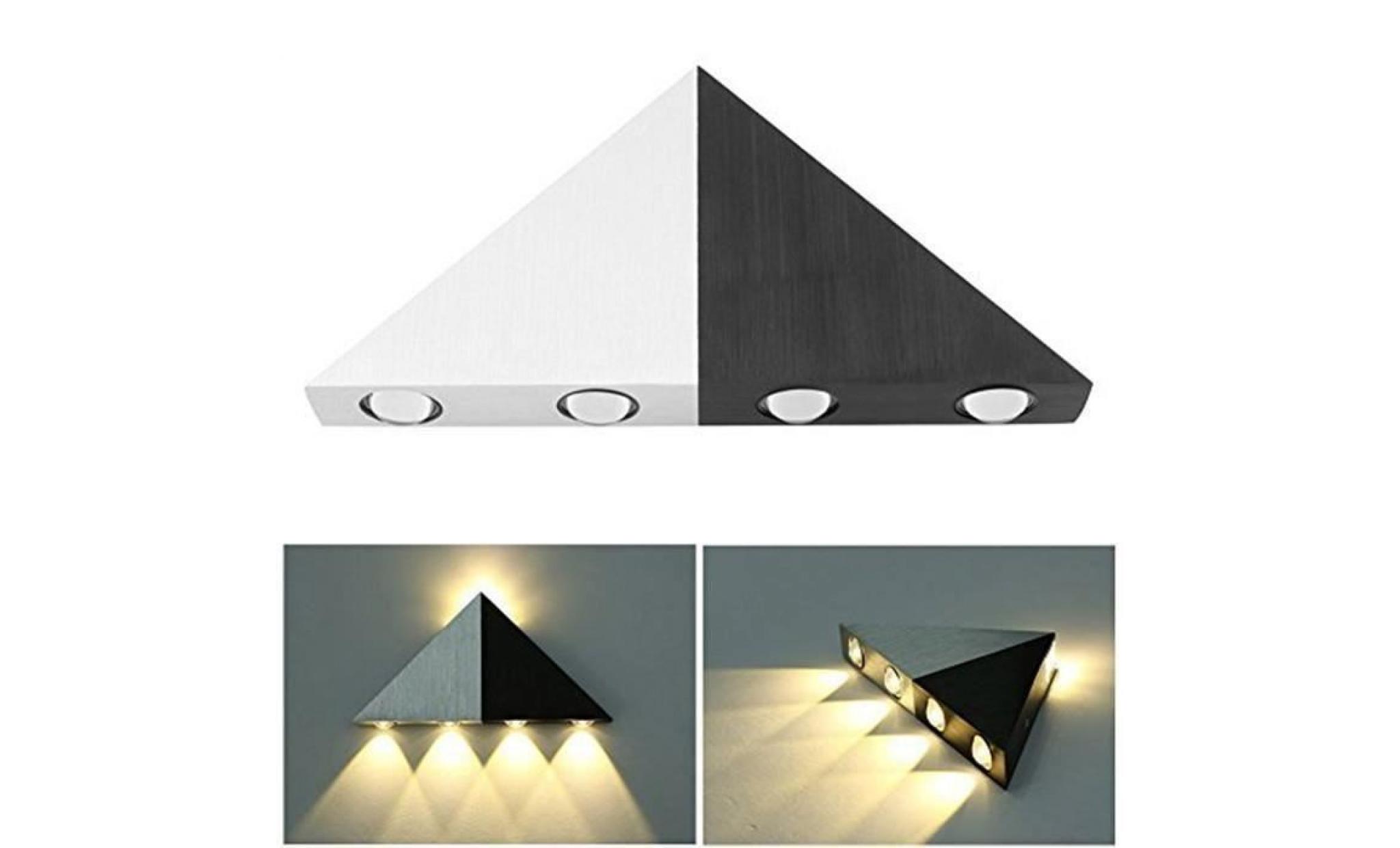 lightess applique murale 5w led triangle lampe design moderne eclairage décoratif en aluminium lampe murale pour chambre couloir pas cher