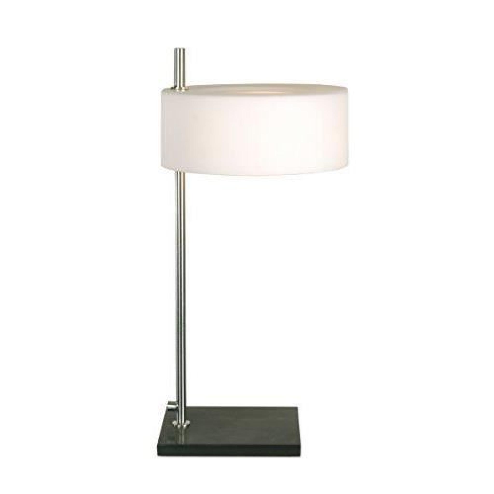 Linea Verdace LV 71025/NMW Lampe de Table Tafel Paragon Nikkel Mat Glas Wit