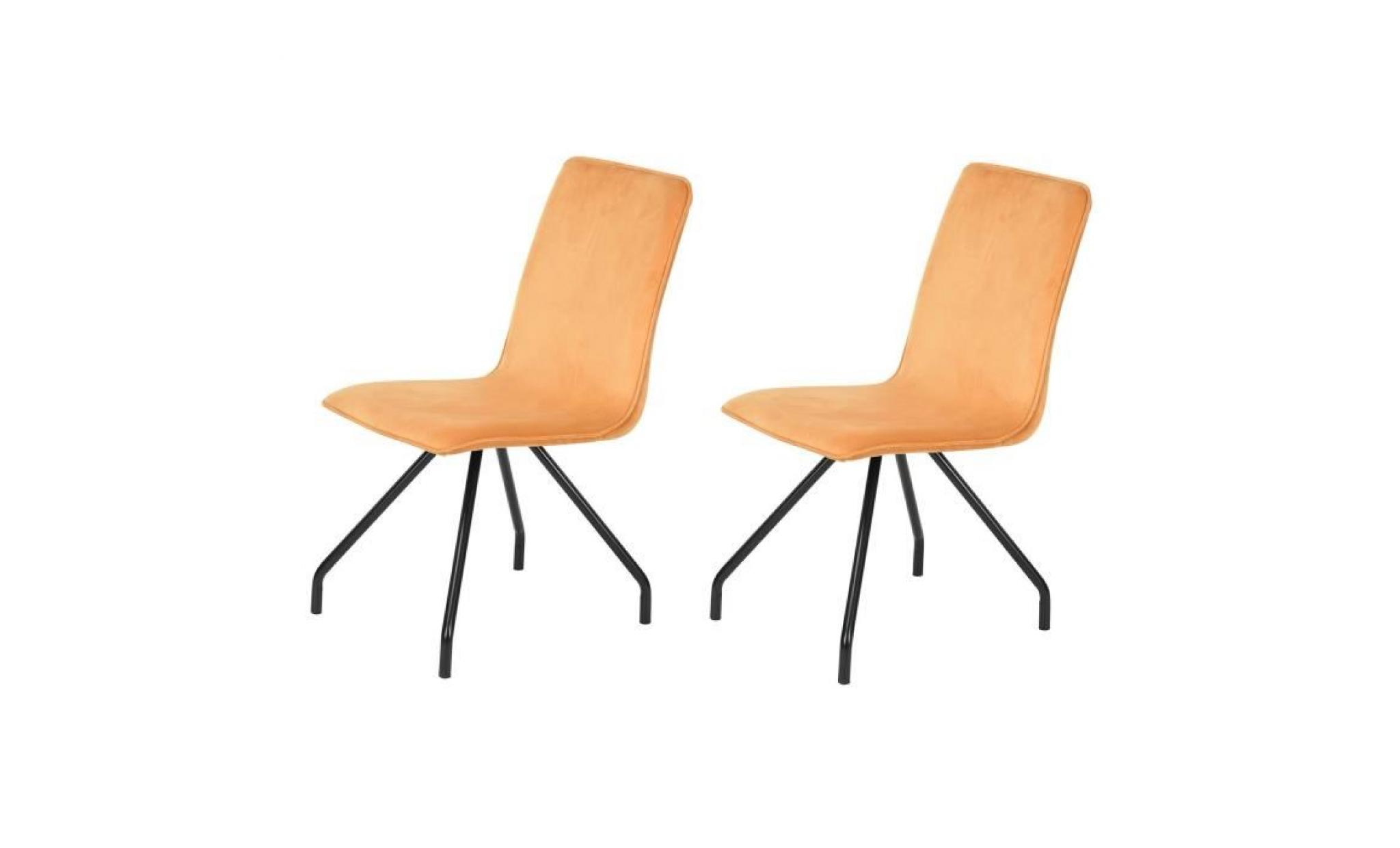 linnea velvet lot de 2 chaises de salle à manger   métal revêtu de velours vert   contemporain   l 46 x p 58 cm