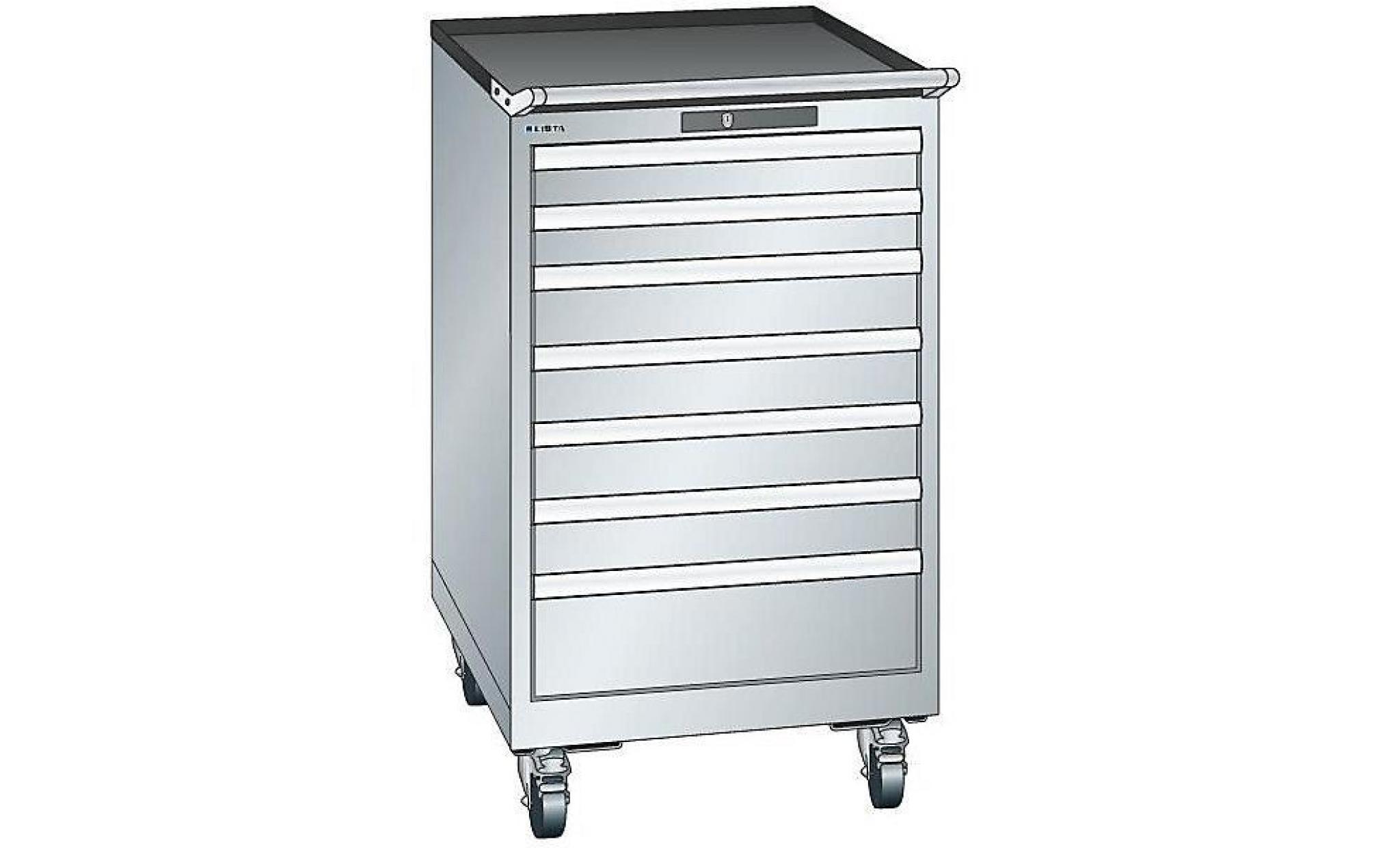 lista armoire à tiroirs en tôle d'acier   h x l 990 x 564 mm, 7 tiroirs, mobile gris clair   armoire d'atelier armoire de stockage