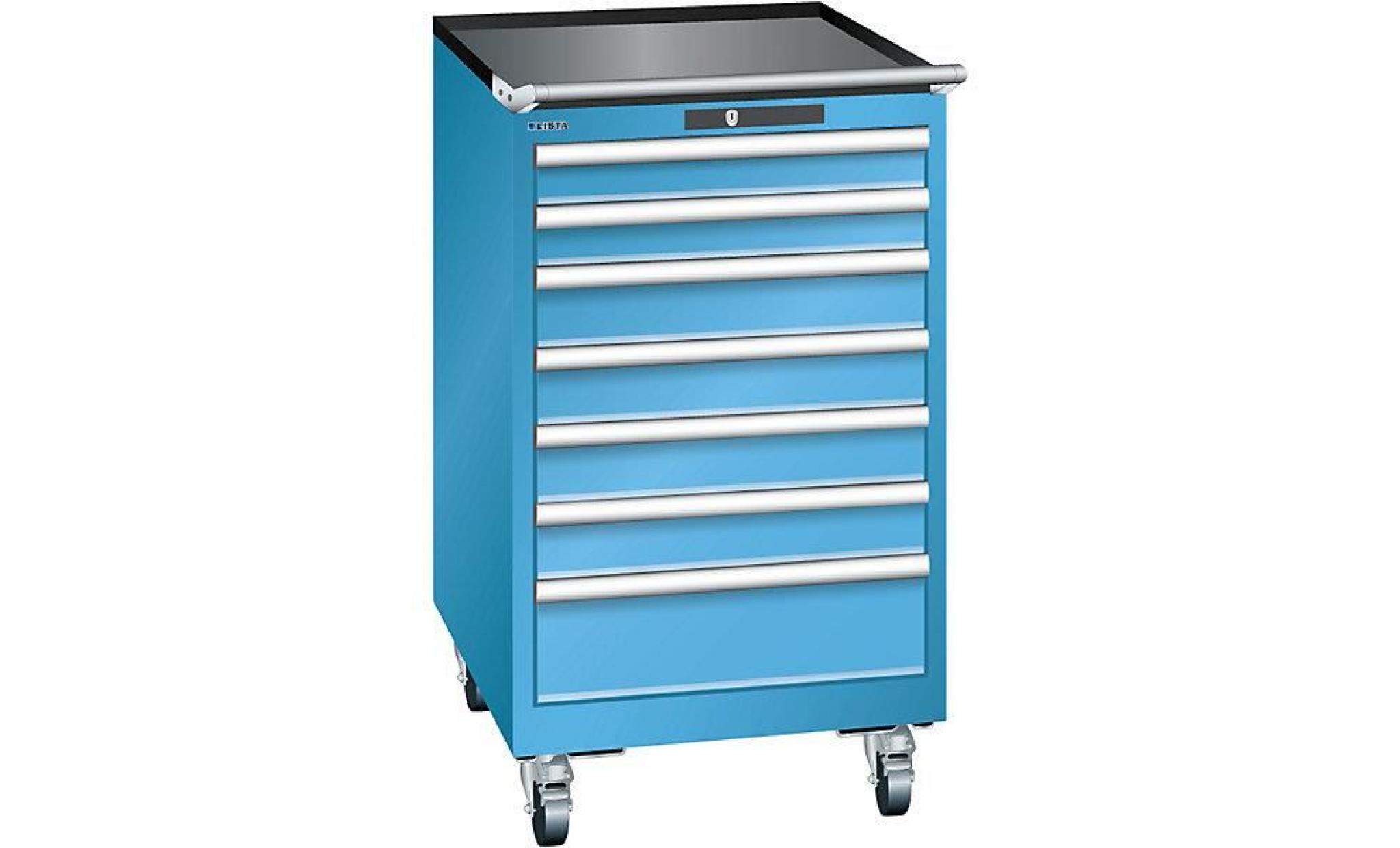 lista armoire à tiroirs en tôle d'acier   h x l 990 x 564 mm, 7 tiroirs, mobile bleu gentiane   armoire d'atelier armoire de pas cher