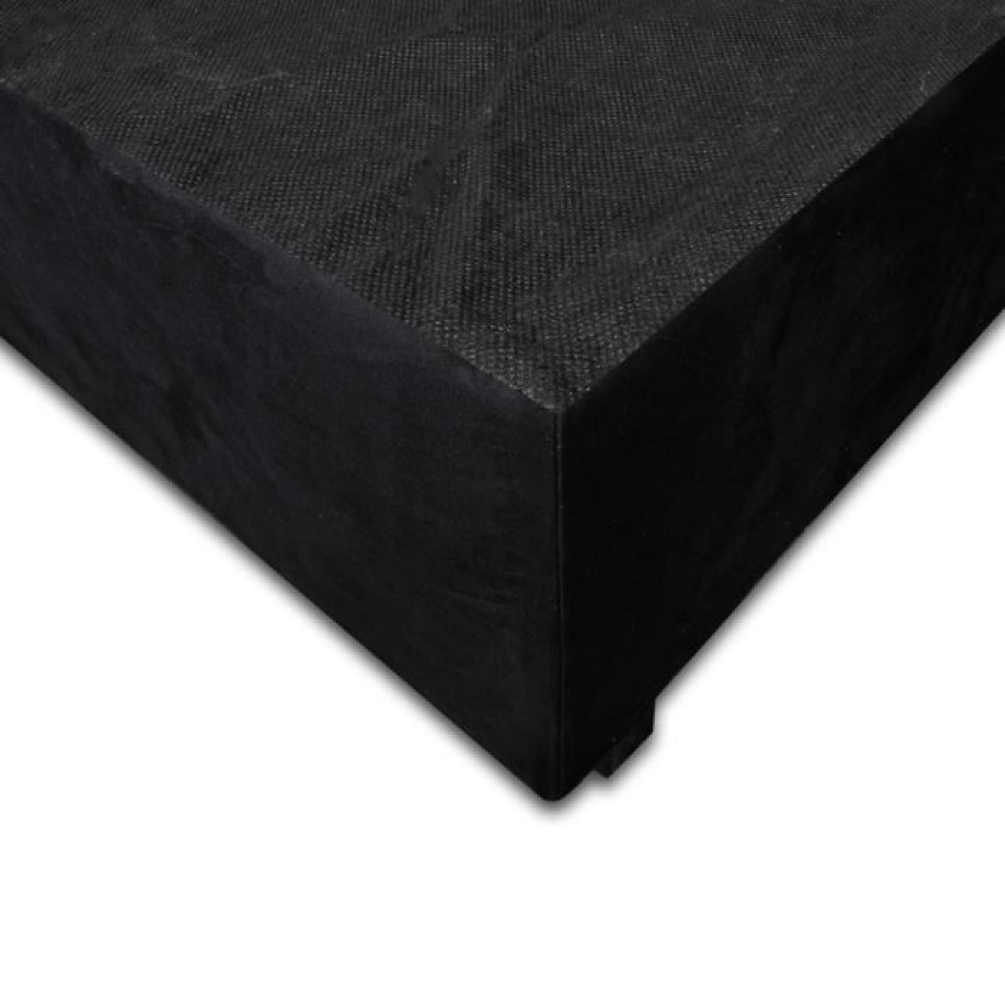 Lit boxspring avec capitonnée Noir 90 x 200 cm pas cher