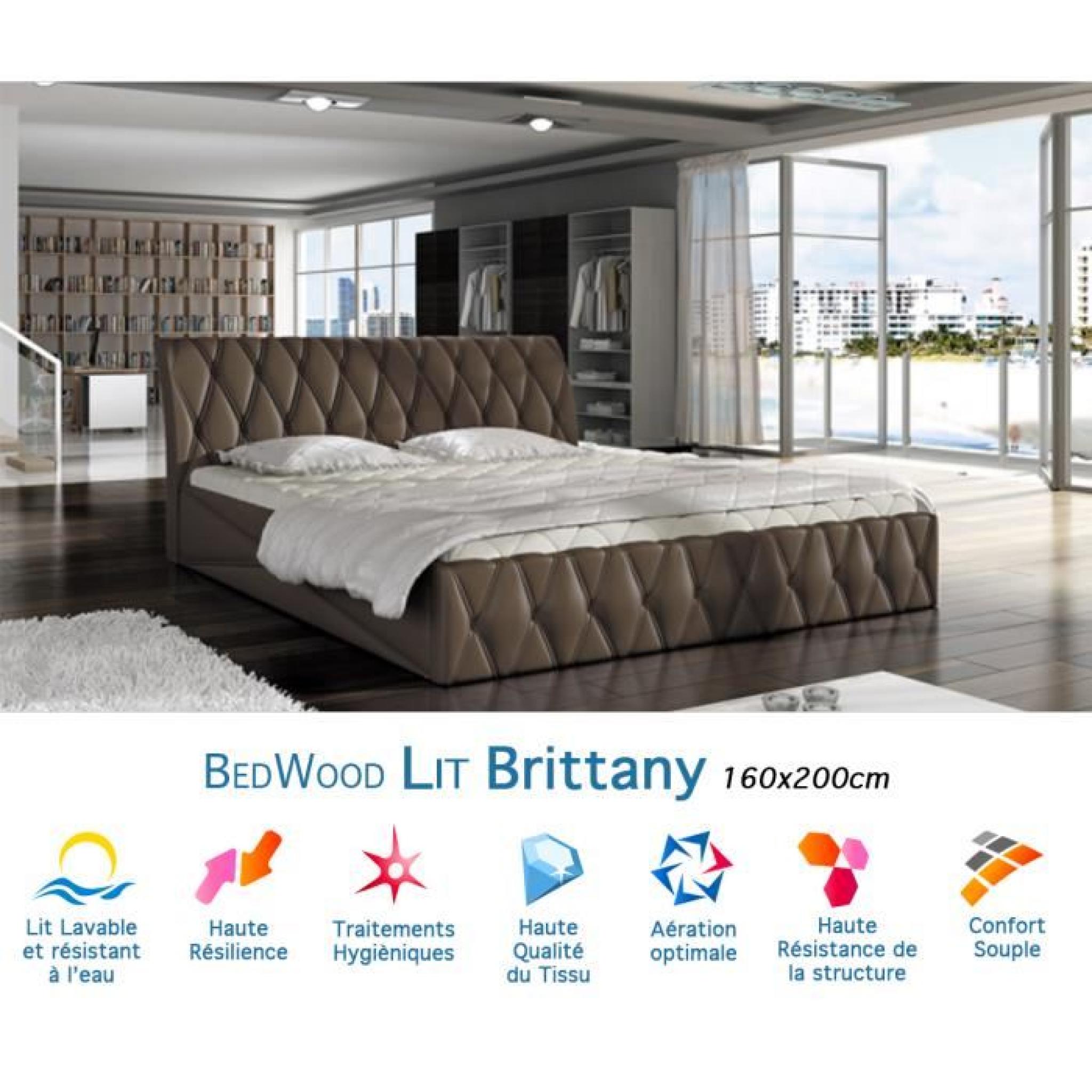 Lit Design Bedwood Brittany 160x200cm