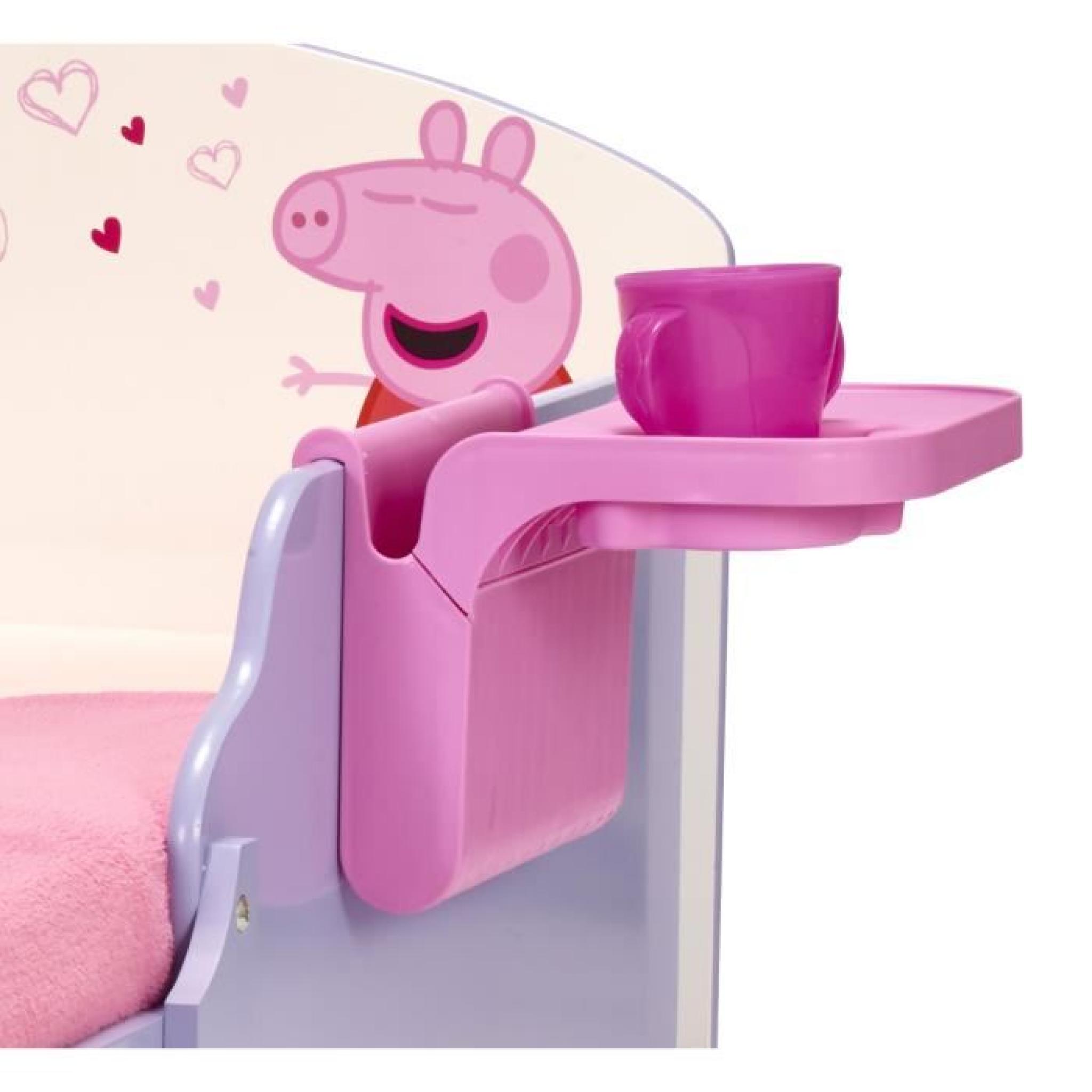 Lit enfant à tiroir 70x140cm design Peppa Pig pas cher