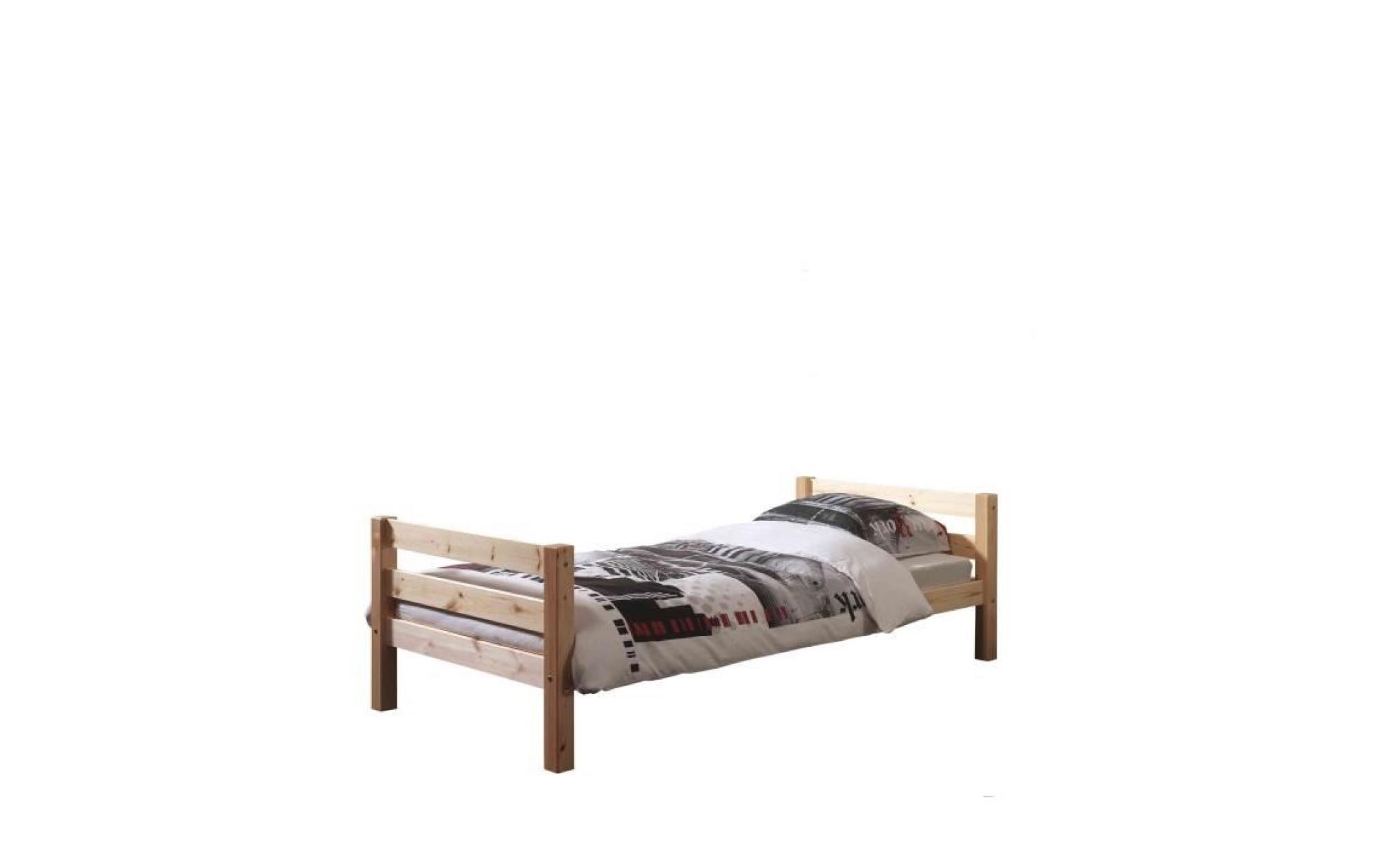 lit enfant en bois 90x200 naturel   terre de nuit pas cher