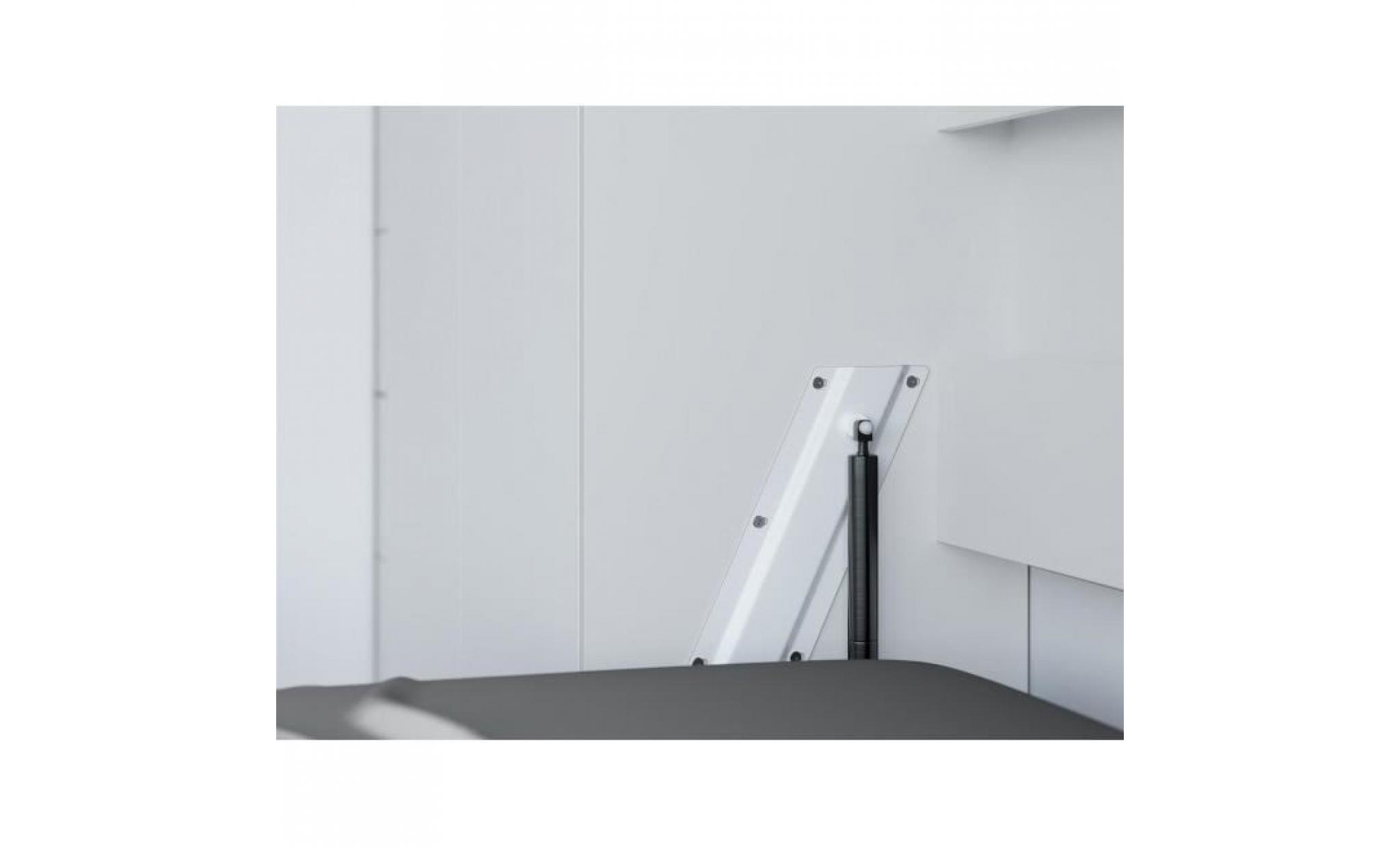 smartbett standard 120x200 vertical anthracite/blanc avec ressorts à gaz armoire lit escamotable pas cher