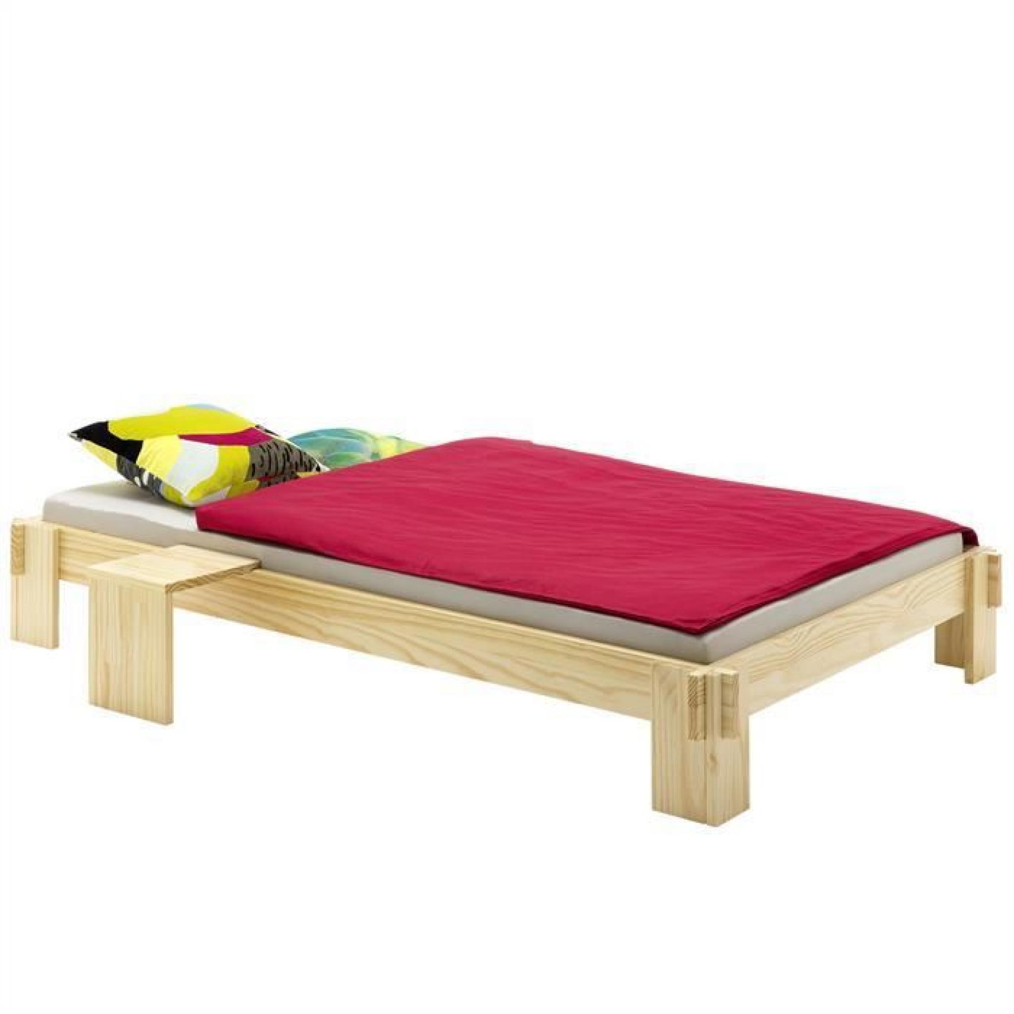 Lit futon en pin LUIS 90 x 200 cm vernis naturel