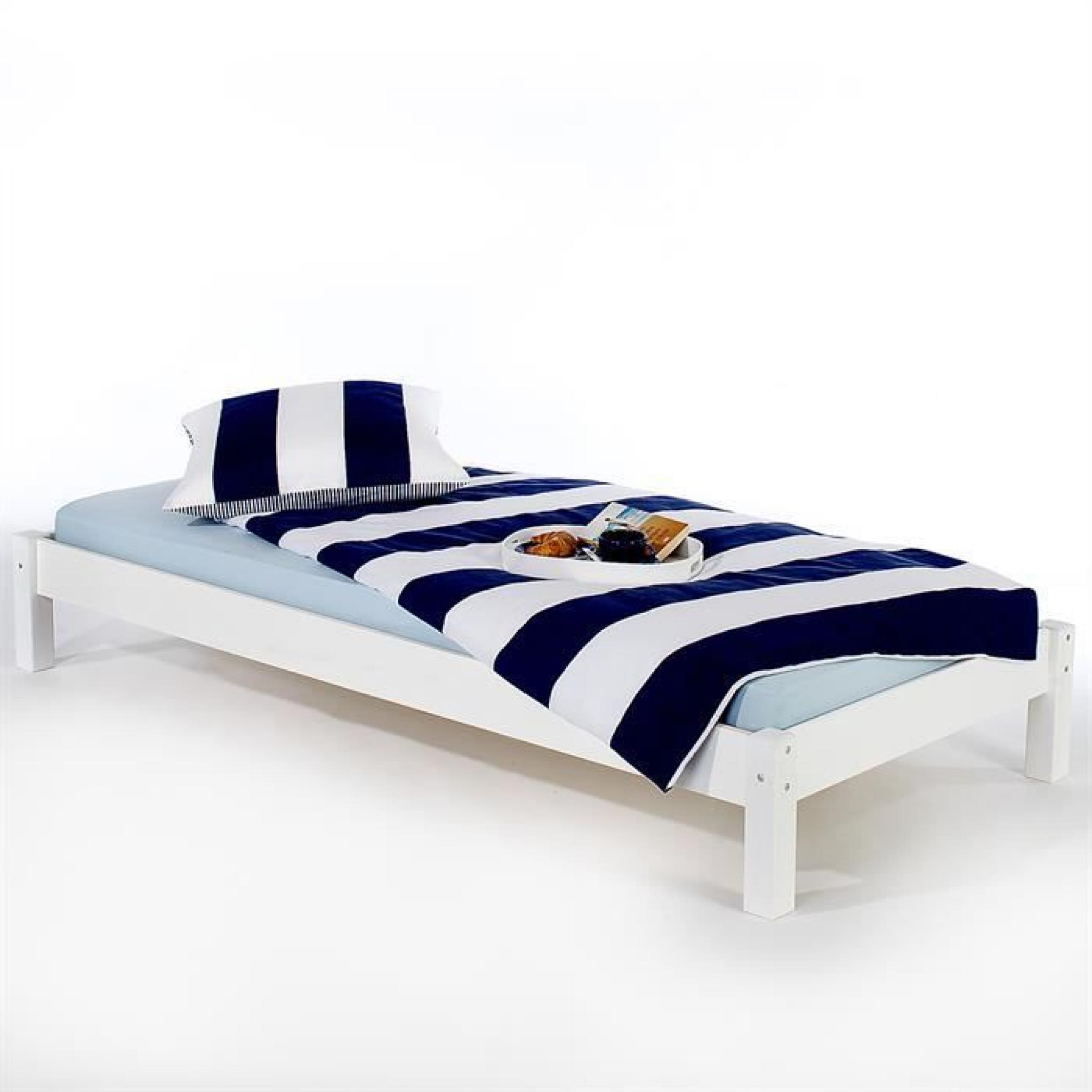 Lit futon TAIFUN 100x200 cm, lasuré blanc