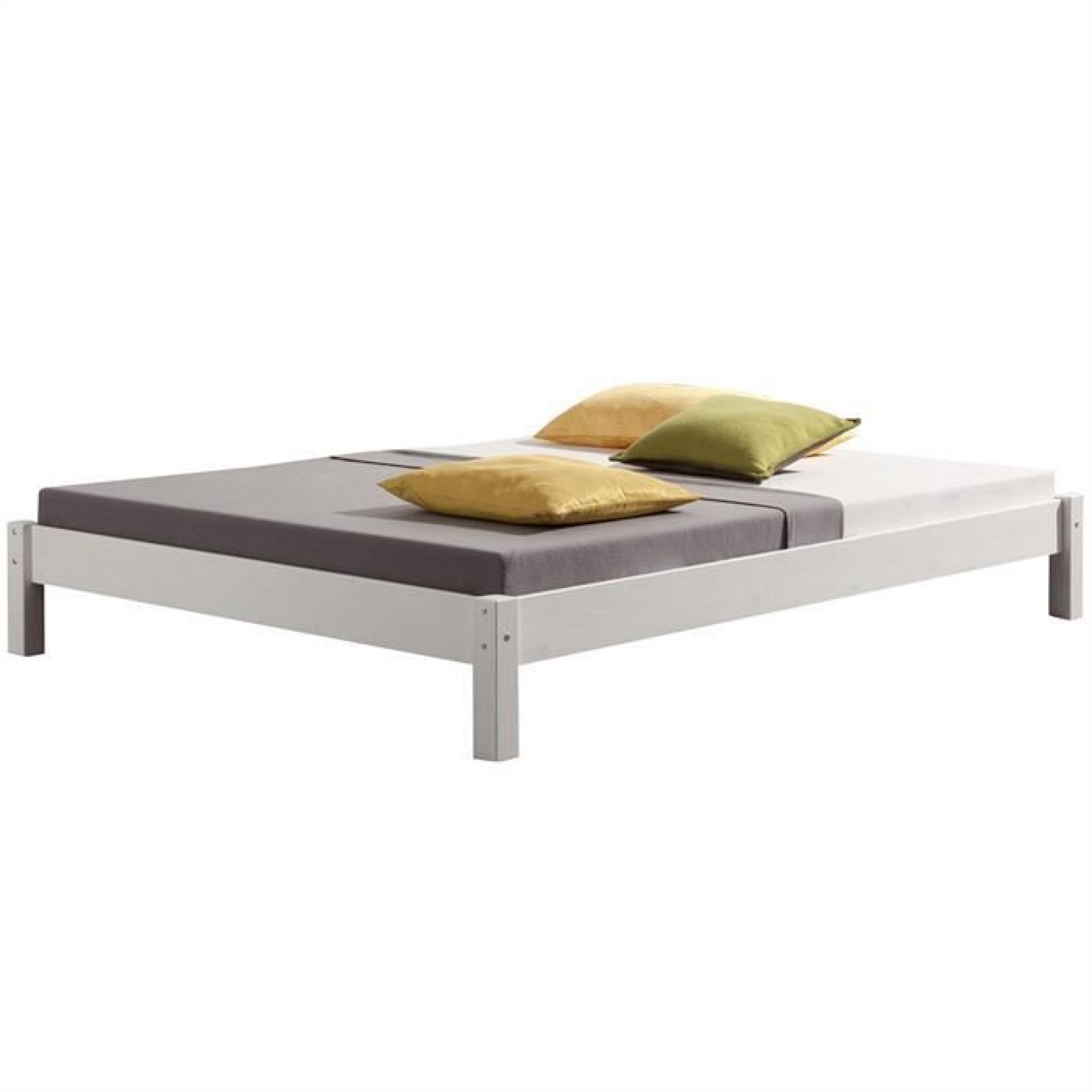 Lit futon TAIFUN 140x190 cm, lasuré blanc