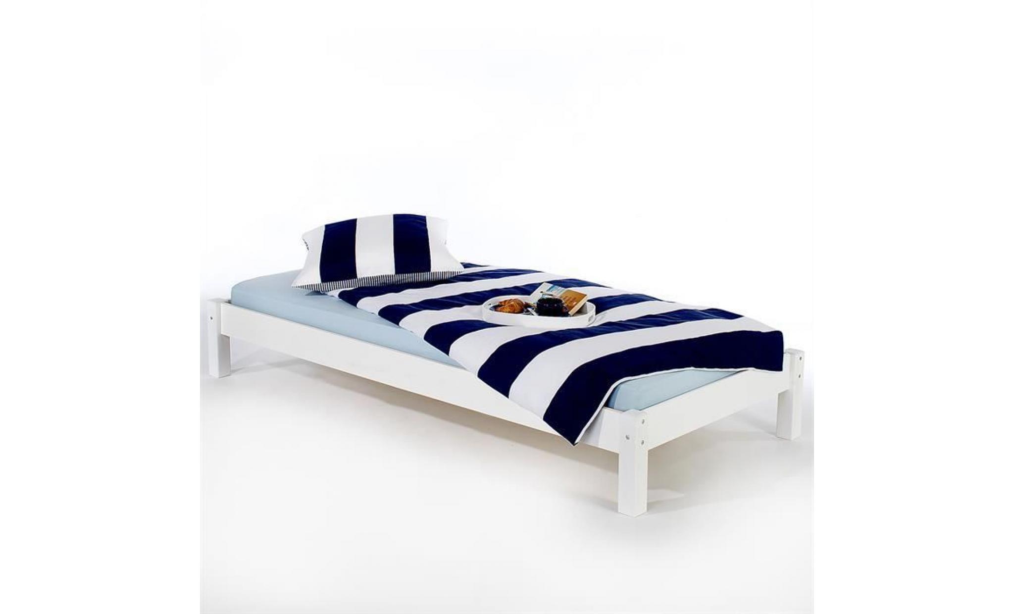 Lit futon TAIFUN 90x200 cm, lasuré blanc