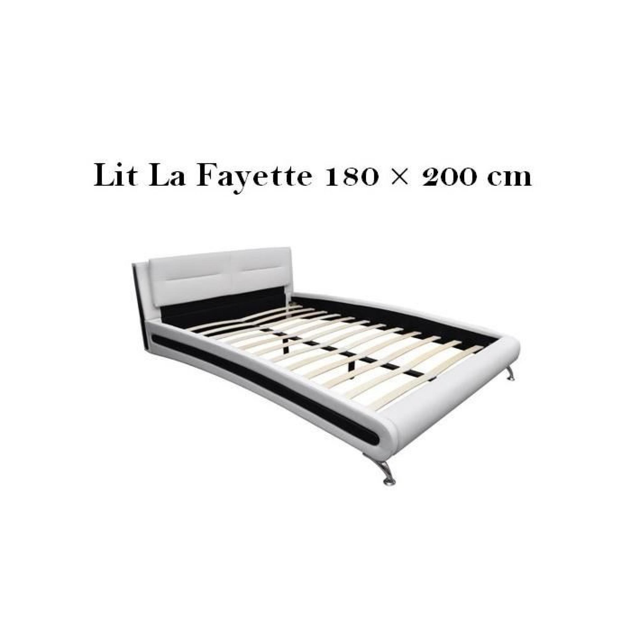 Lit La Fayette (Blanc - 180 X 200cm)