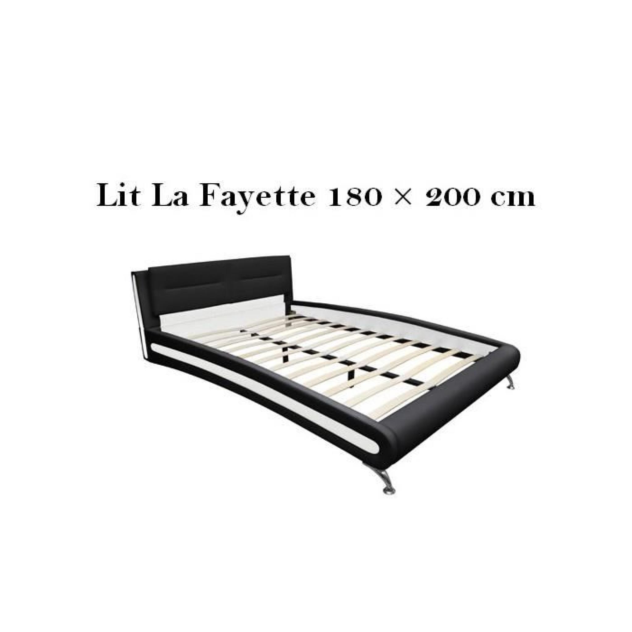 Lit La Fayette (Noir - 180 X 200cm)
