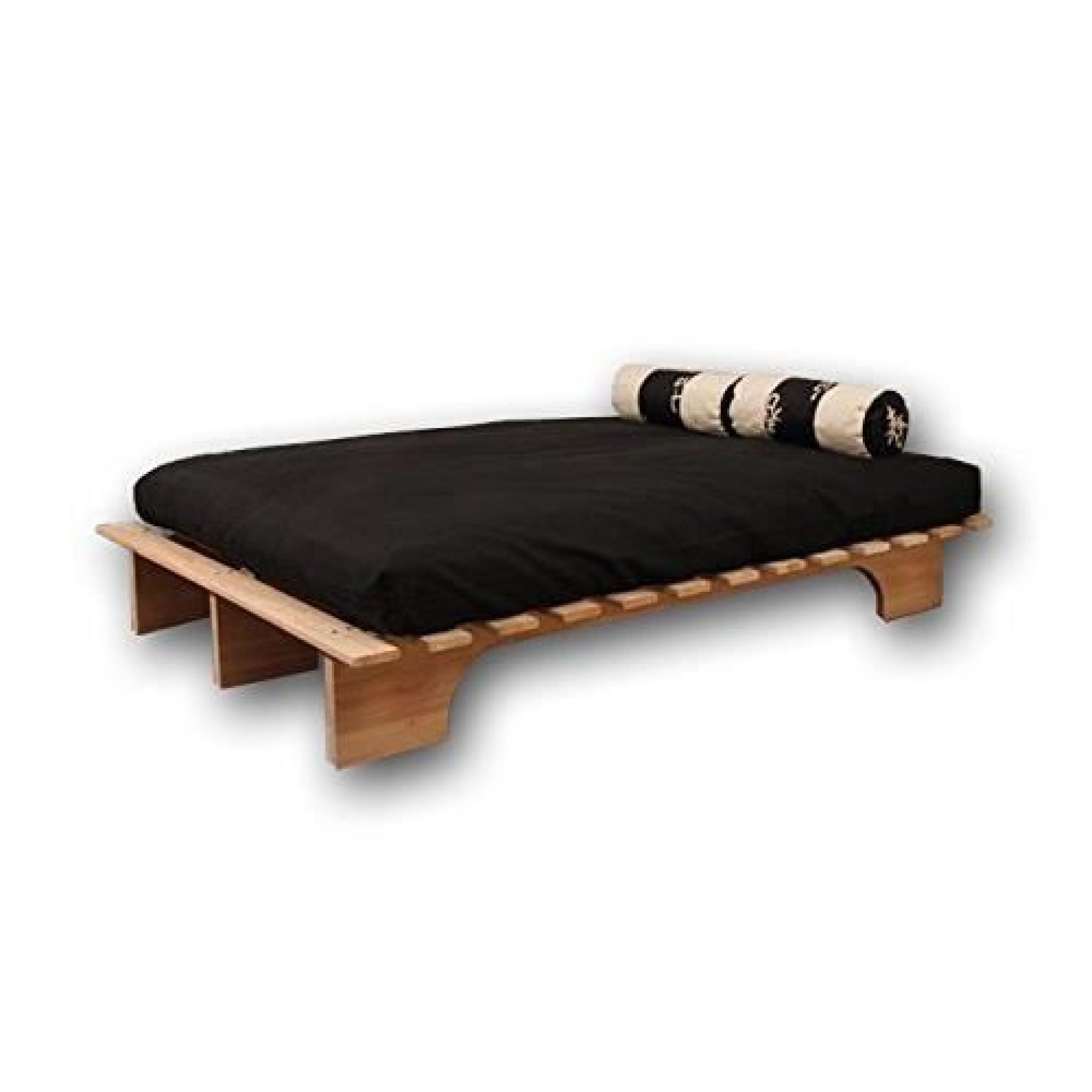 Lit Modèle Éco-bed fabriqué en bois massif d’Hévéa, écologique, prix imbattable. Idéal pour utiliser avec futon en coton ou latex...