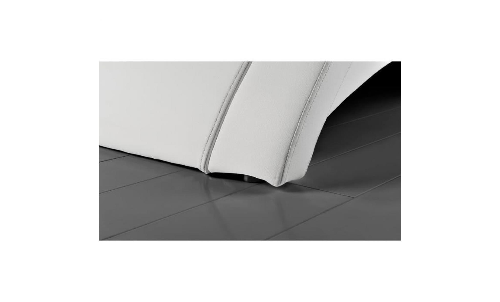 PADDINGTON Structure de lit à LED Blanc 140x190cm pas cher
