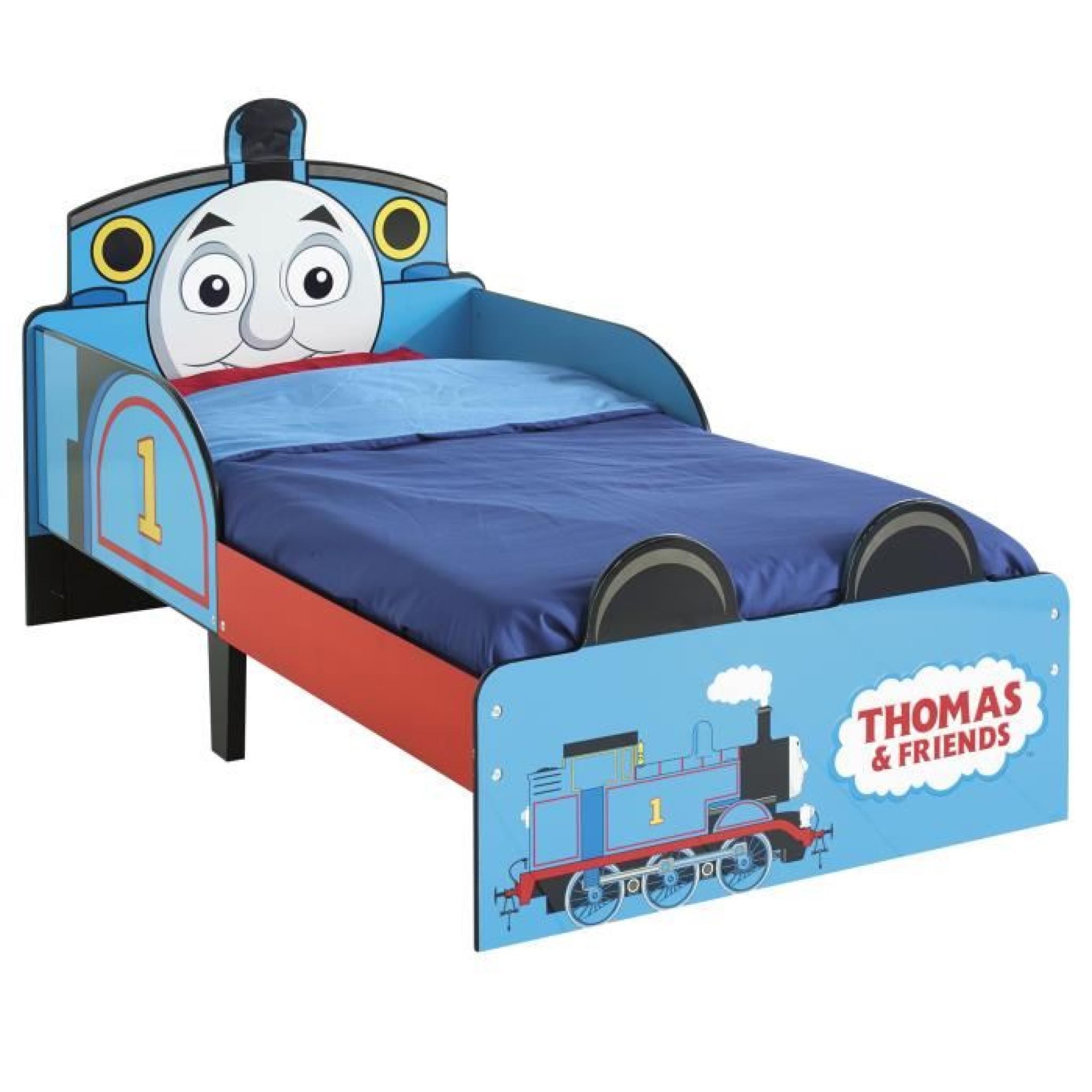 Lit petit enfant design Thomas le train coloris bleu