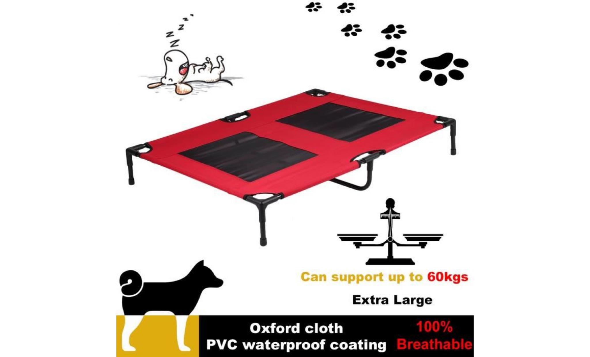 lit pliant pour chien chat lit assemblé respirant en acier tube cadre lit portable sauteur trampoline rouge