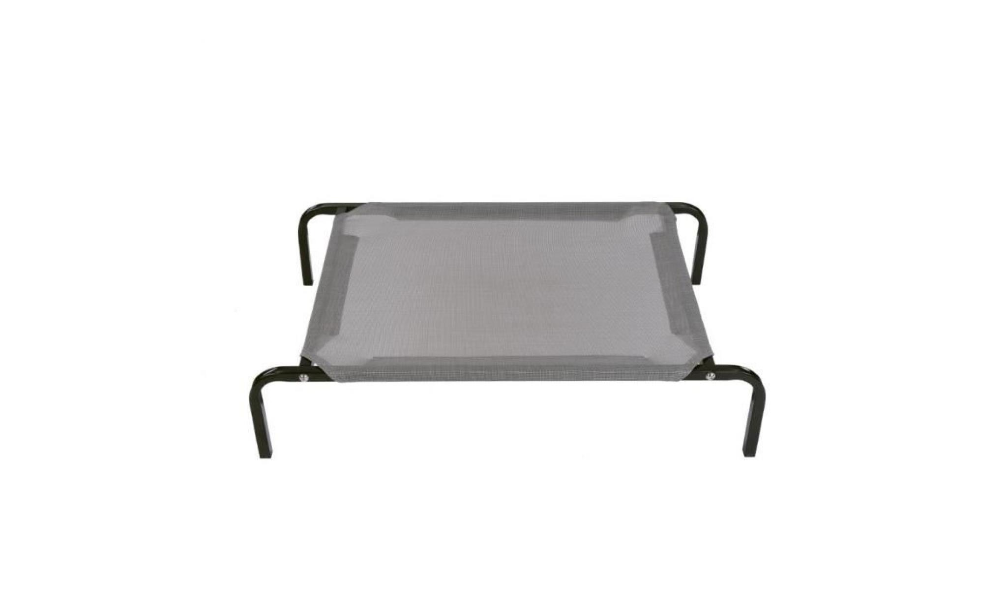 lit portable surélevé pour chien chat avec filet structure en tube d'acier   gris pas cher