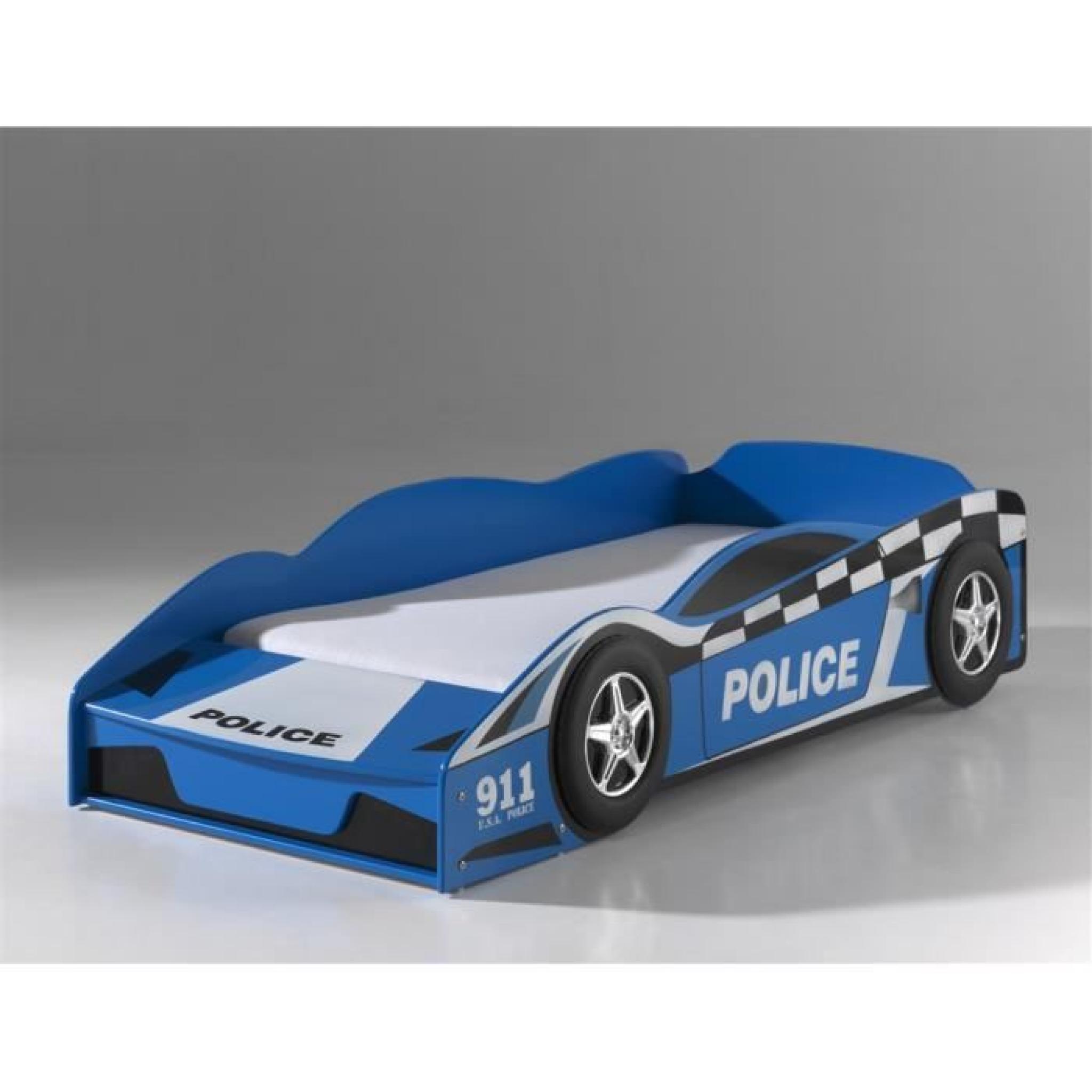 Lit Police 70x140 Bleu/Blanc/Noir