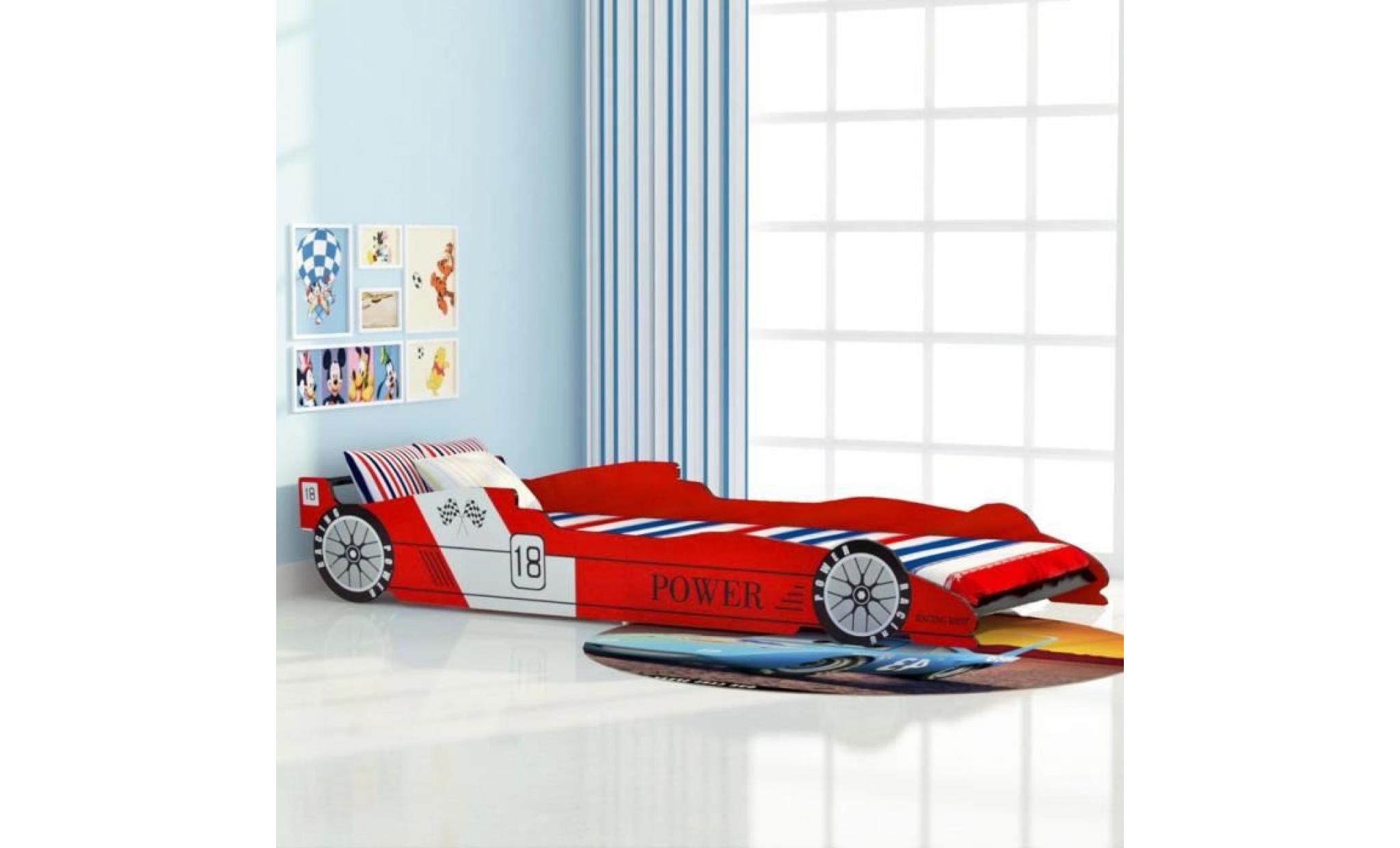 lit voiture de course pour enfants 90 x 200 cm rouge