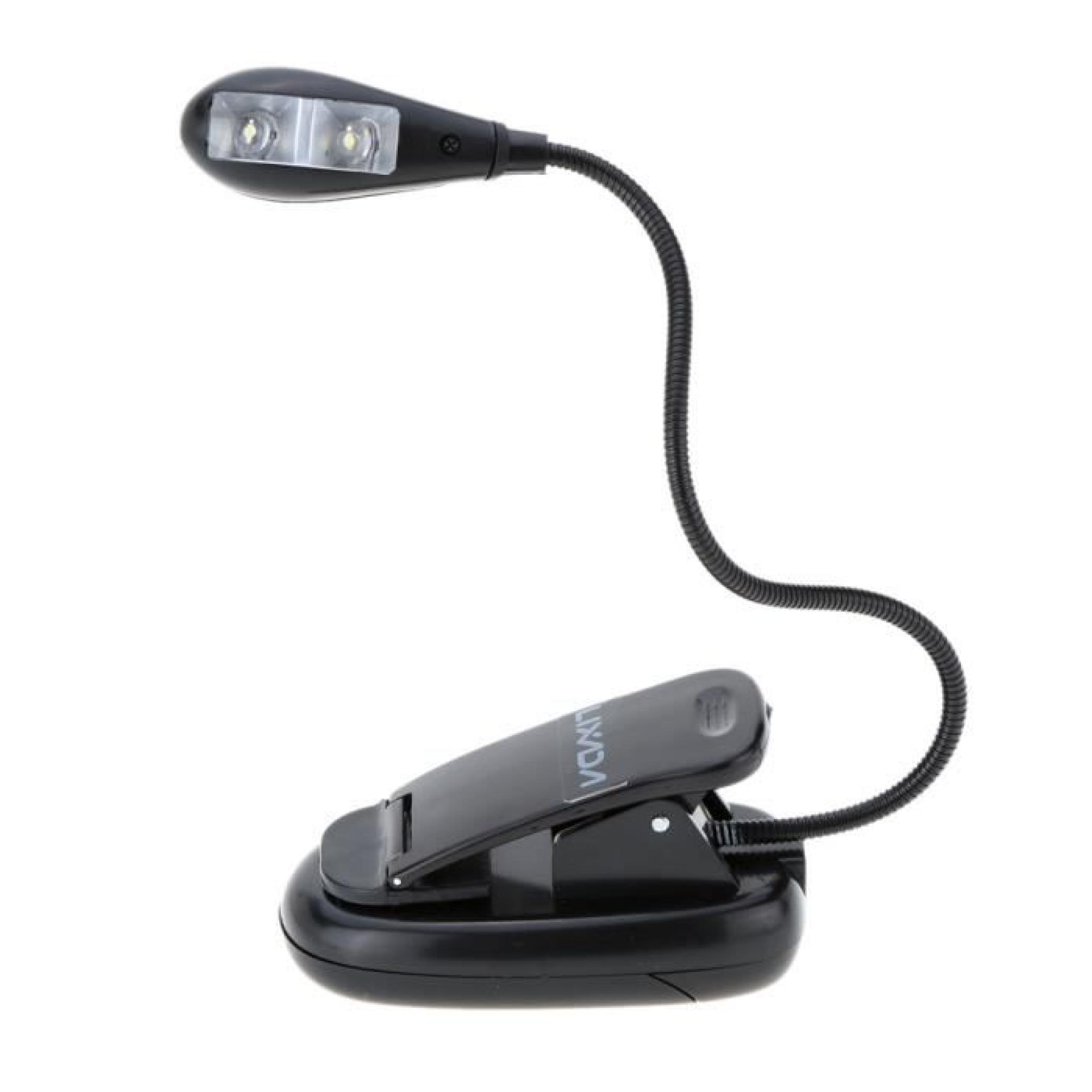 LIXADA portable pliable flexible 2 LED Clip de support lampe de bureau pour la lecture Musique remarque Lumière