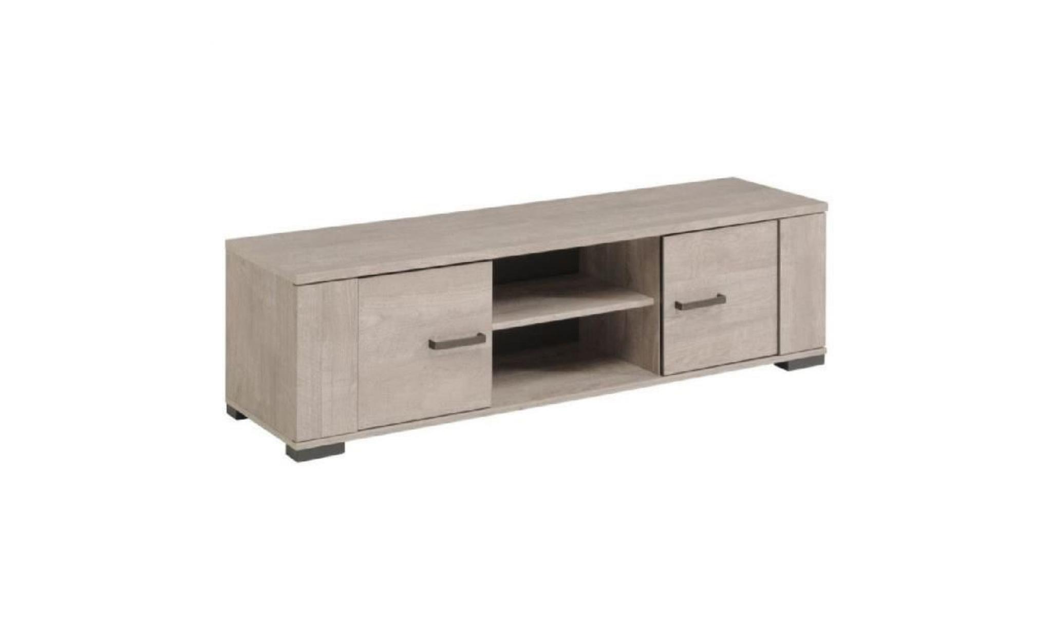 loft meuble tv contemporain et industriel décor bois gris   l 150 cm