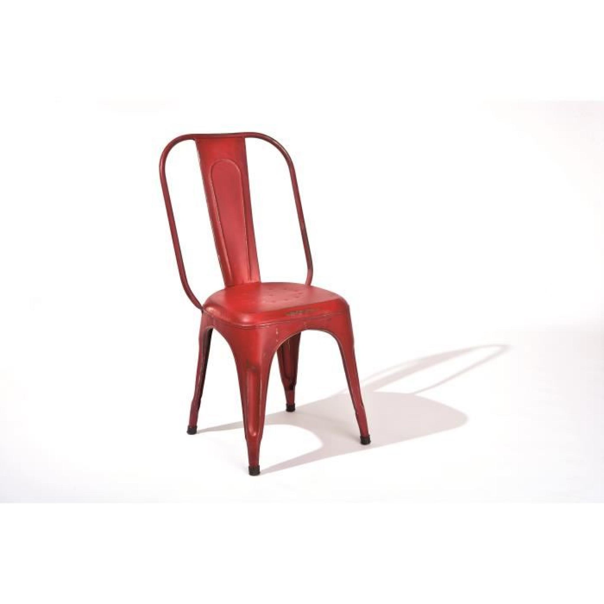 Loft Rouge - Lot 4 chaises métal