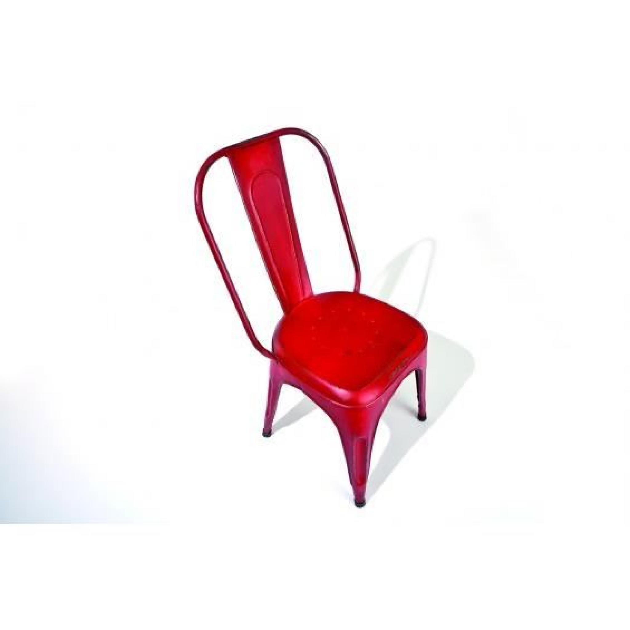 Loft Rouge - Lot 4 chaises métal pas cher
