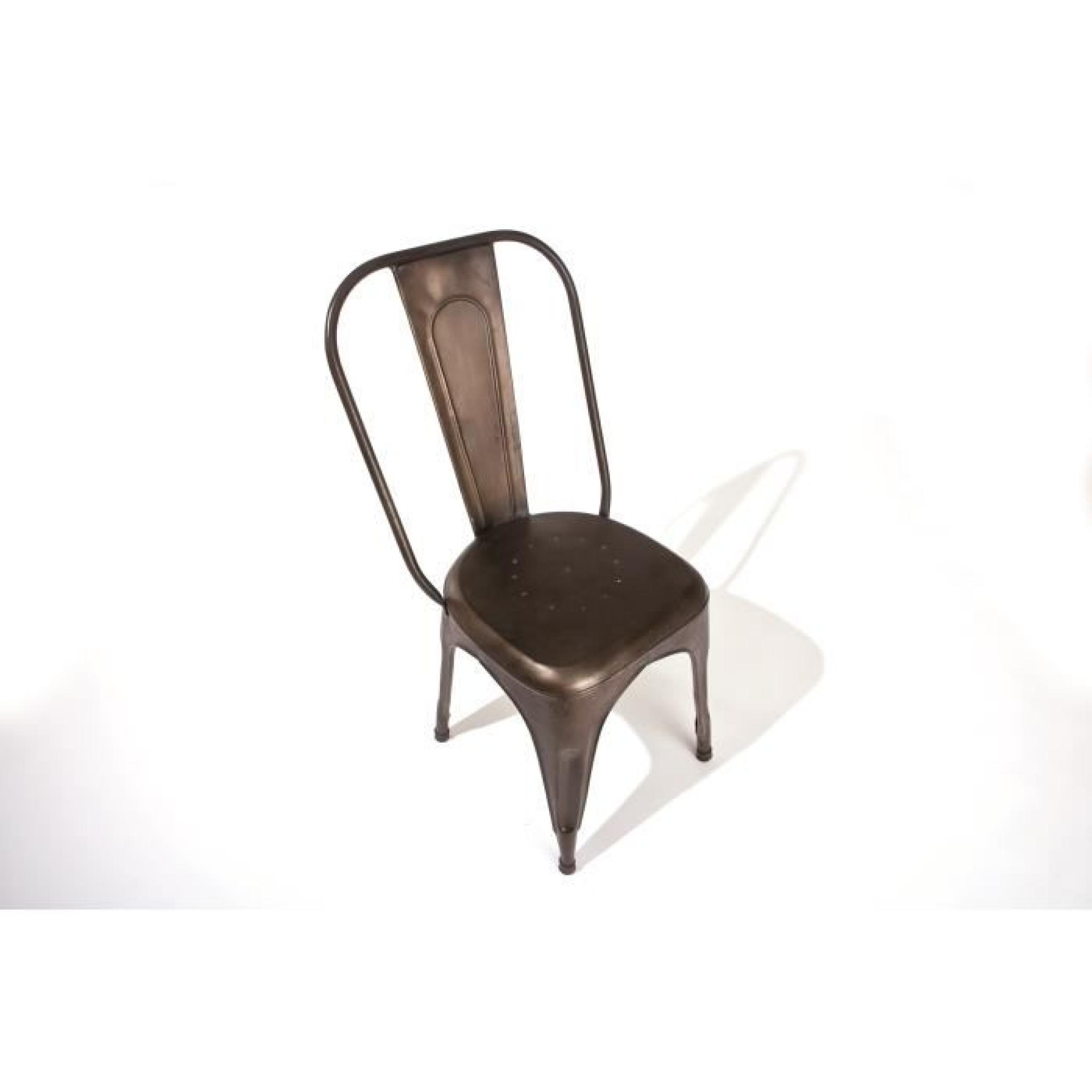 Loft Rouille - Lot 4 chaises métal pas cher