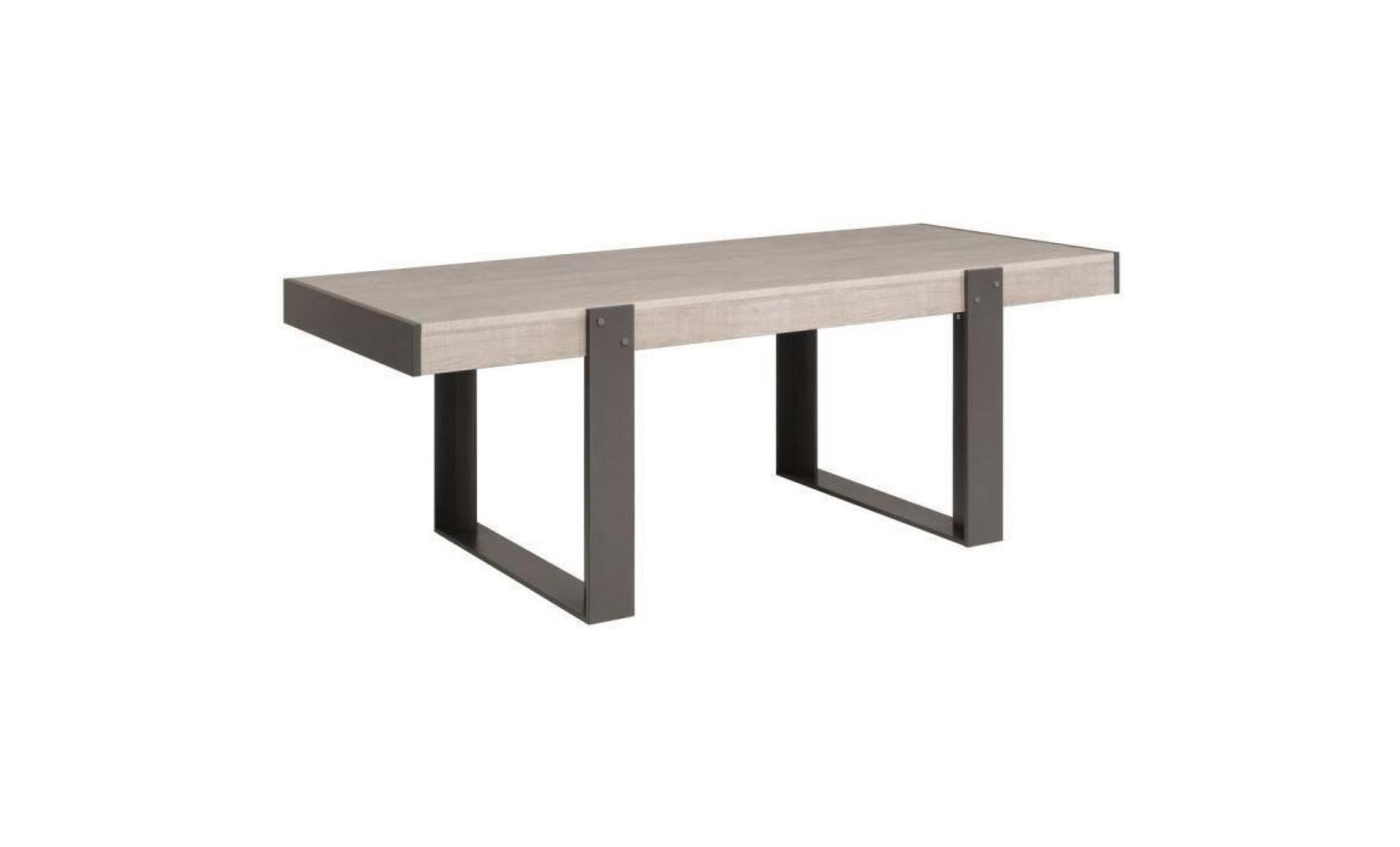 loft table à manger de 8 à 10 personnes style contemporain décor bois naturel   l 224 x l 90 cm pas cher