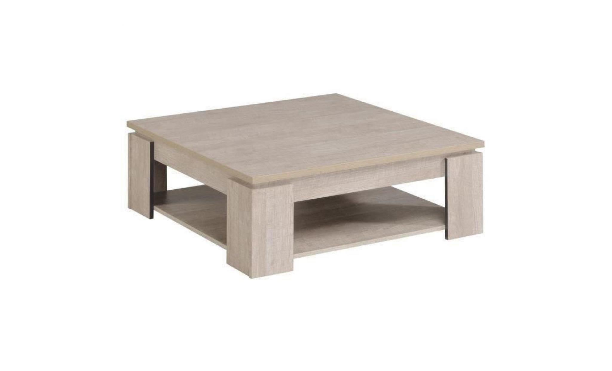 loft table basse carrée style contemporain décor bois gris   l 86 x l 86 cm pas cher