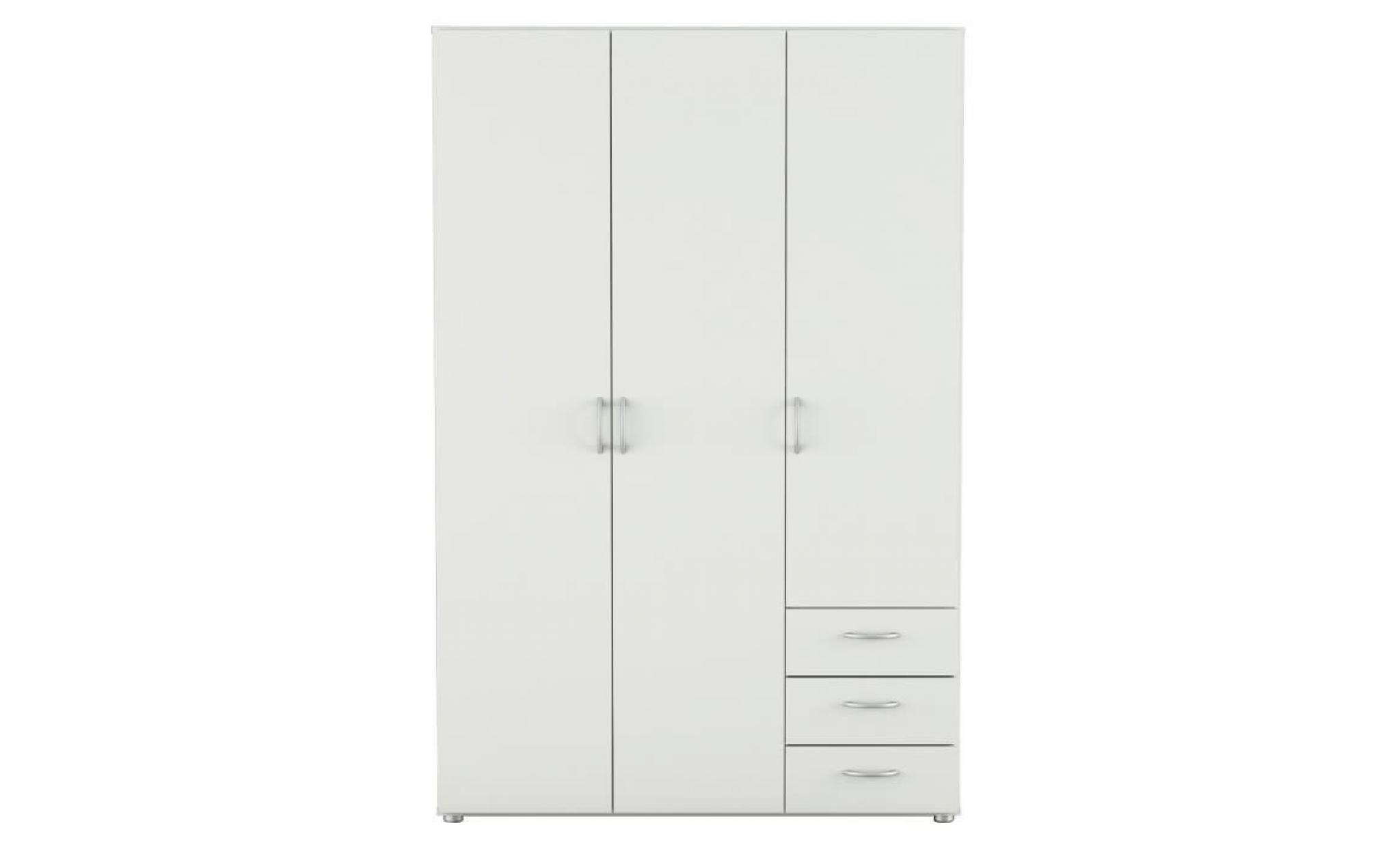 lol3 armoire de chambre style contemporain blanc perle   l 121 cm pas cher
