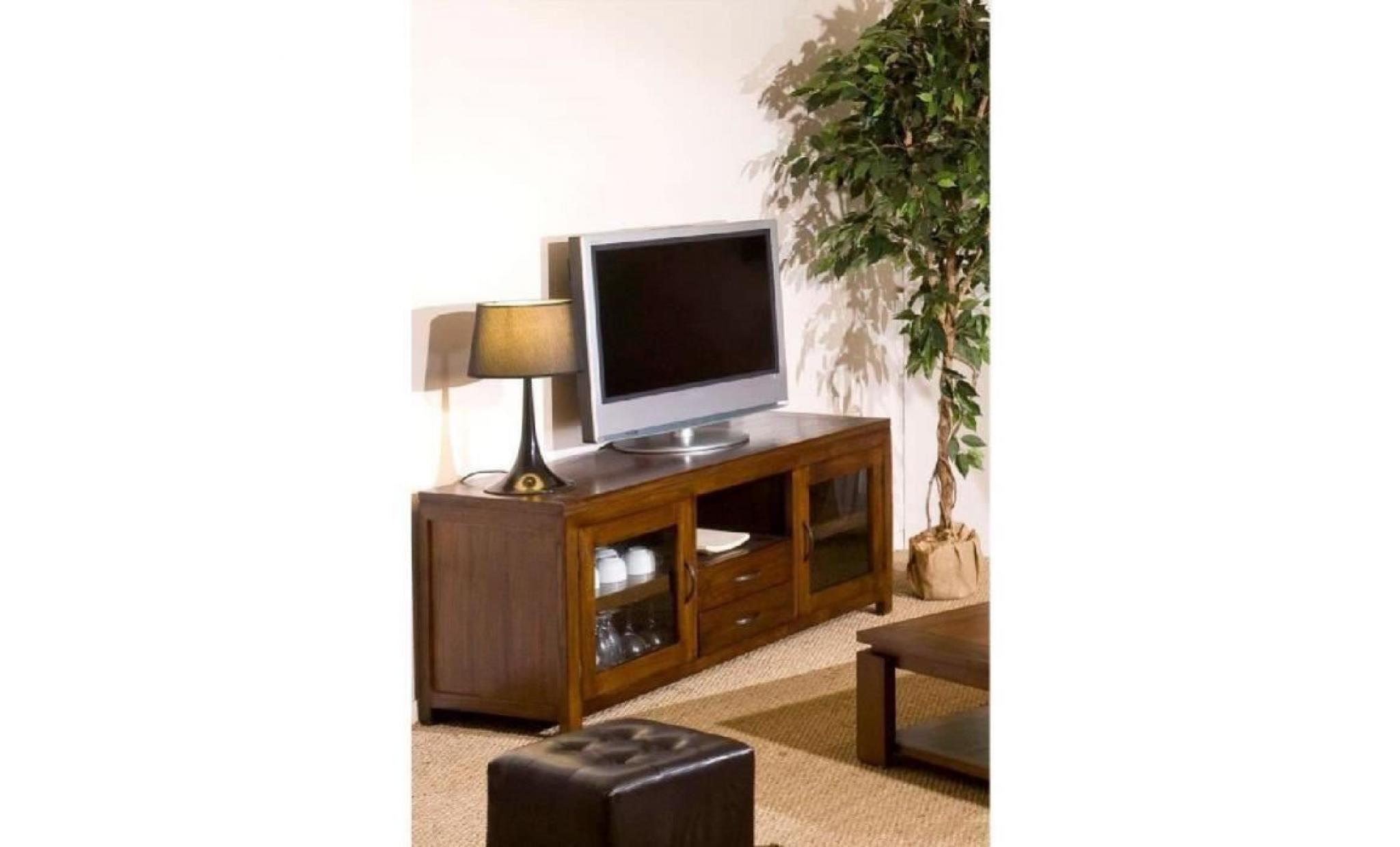 lola meuble tv   ethnique   bois   150cm pas cher