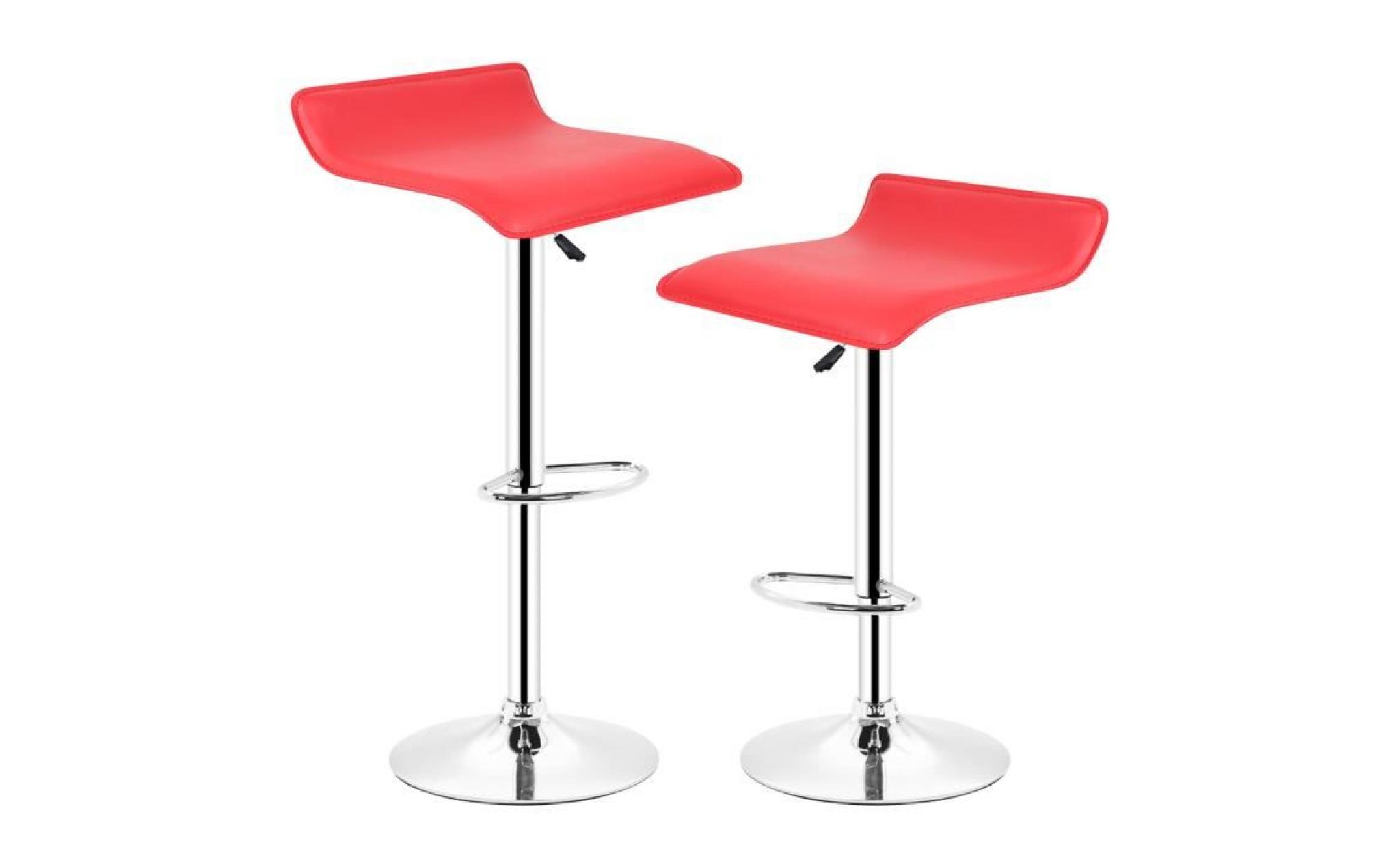lololoo 2 pcs tabouret de bar, rouge, chaise fauteuil bar cuisine américaine neuf