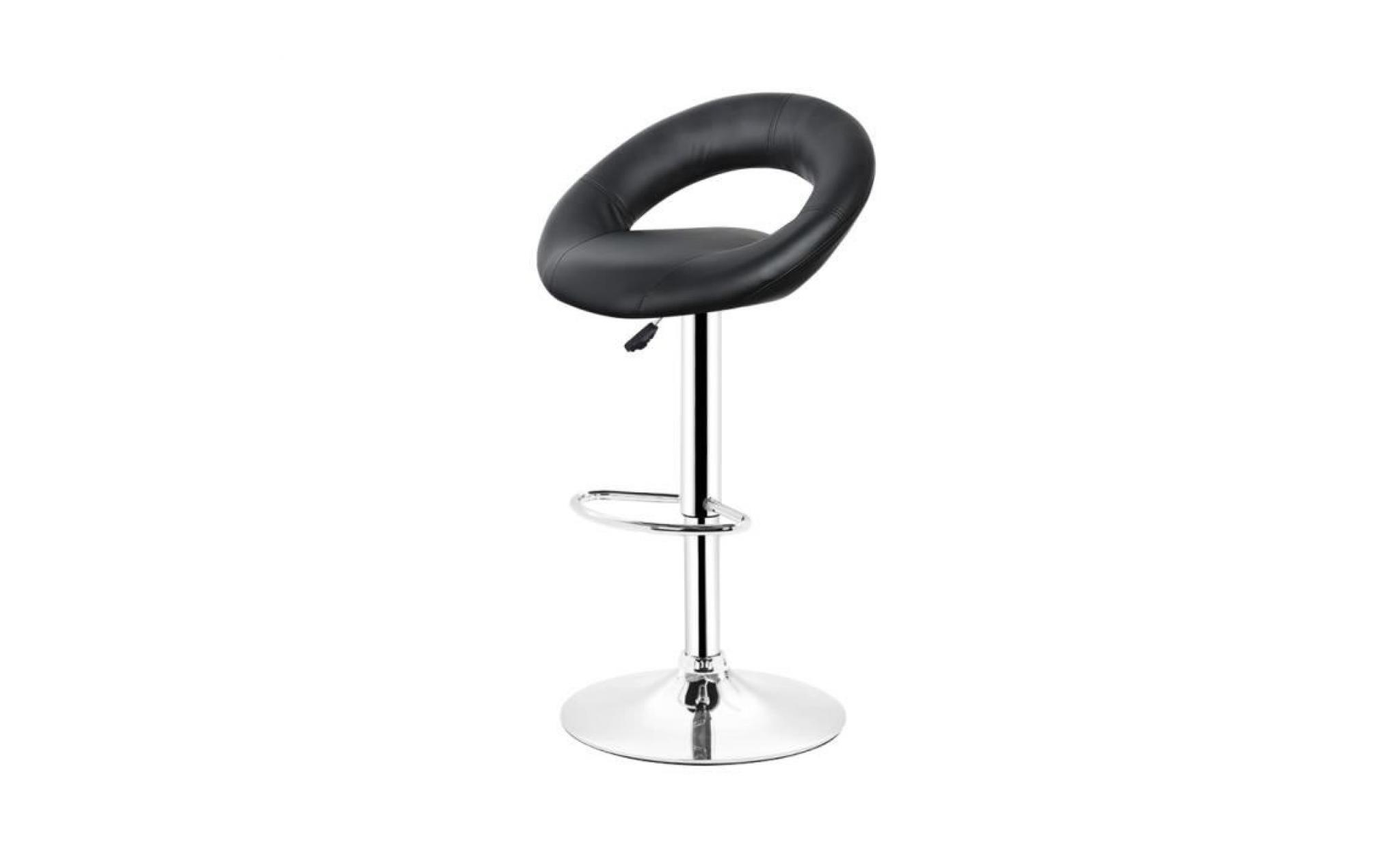 lololoo lot de 4 tabourets de bar noir chaise fauteuil hauteur de siège 80 100 cm Φ 37 cm pas cher