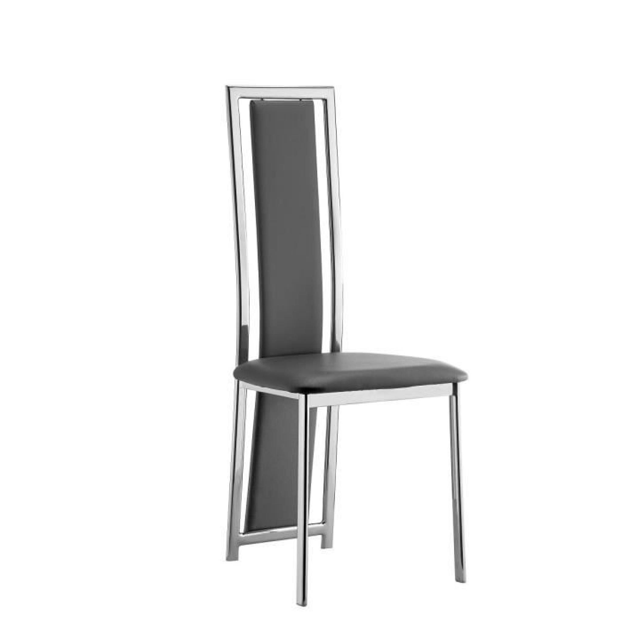 LORD Lot de 2 chaises de salle à manger en tissu gris pas cher