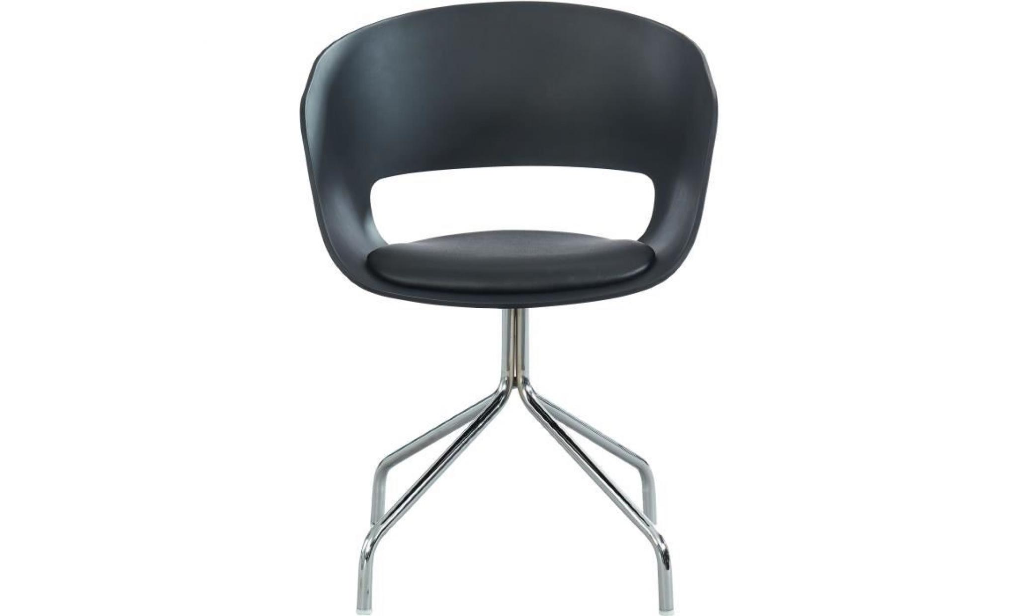 loris chaise de bureau   simili noir   style contemporain   l 58 x p 56 cm