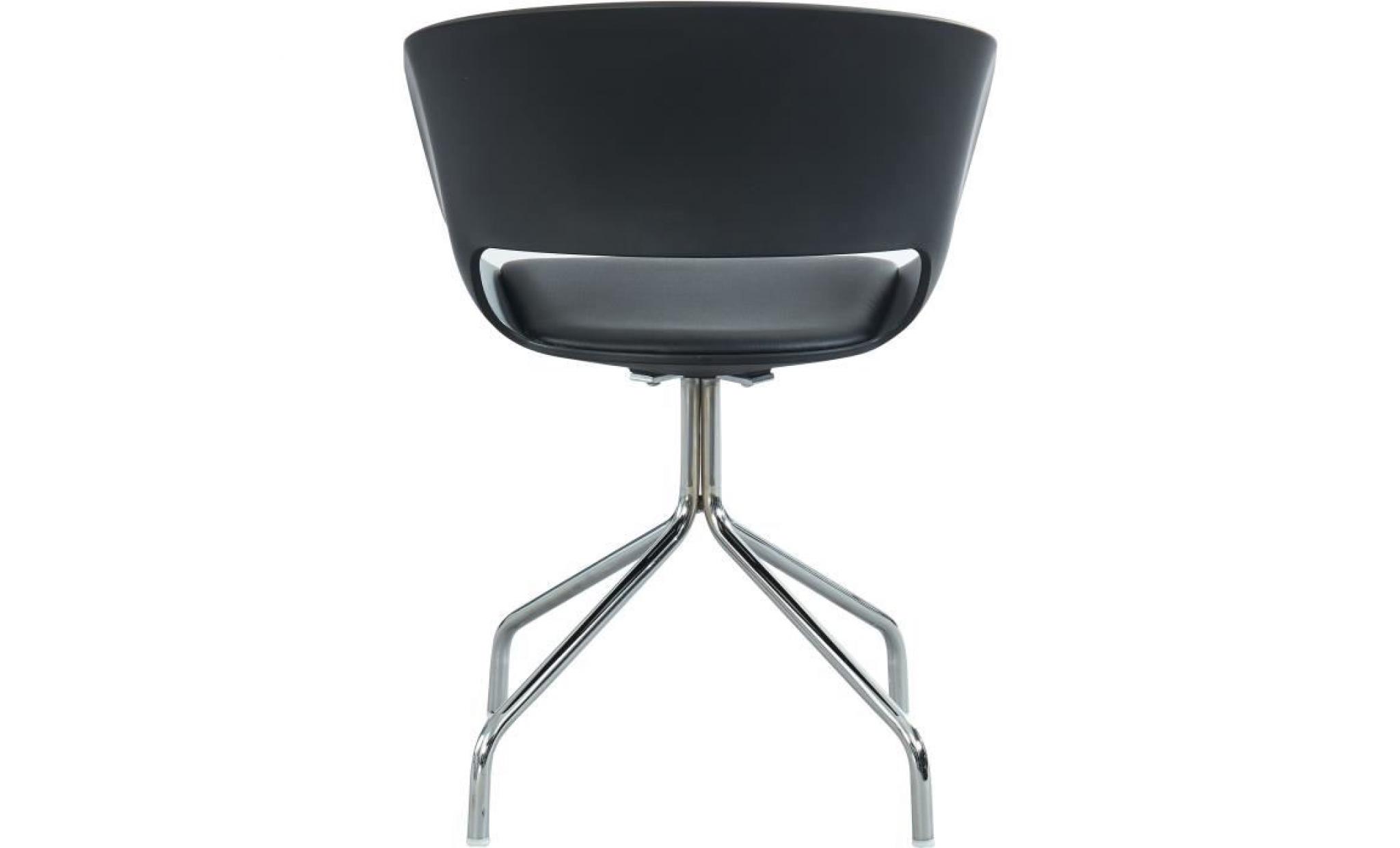 loris chaise de bureau   simili noir   style contemporain   l 58 x p 56 cm pas cher