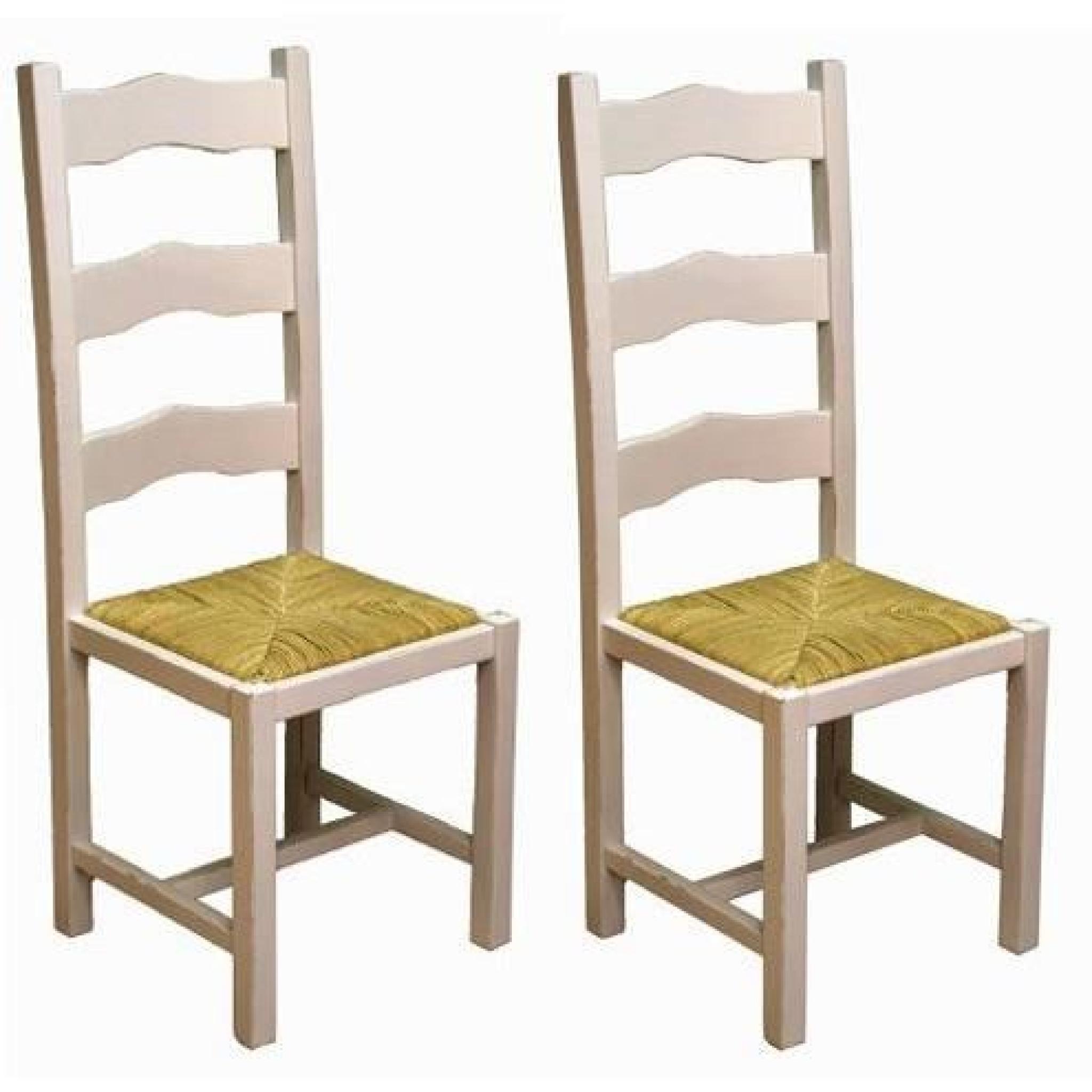 Lot 2 chaises chêne blanchie  assise seigle