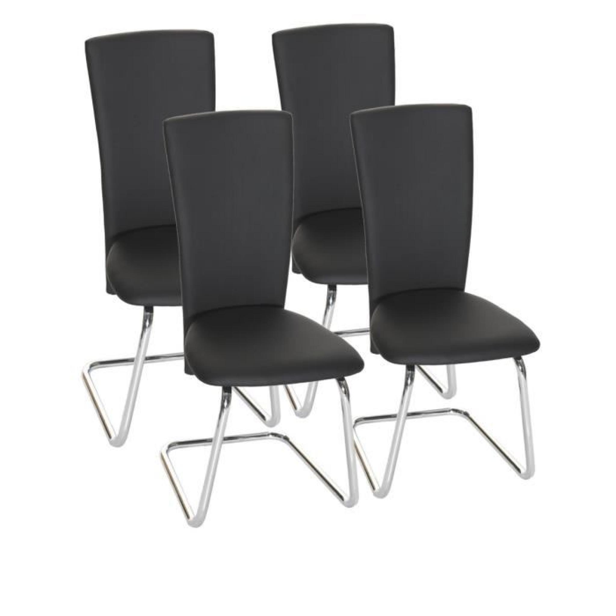 LUGANO Lot de 2 chaises de salle à manger 42x64x99,5 cm - Simili - Noir