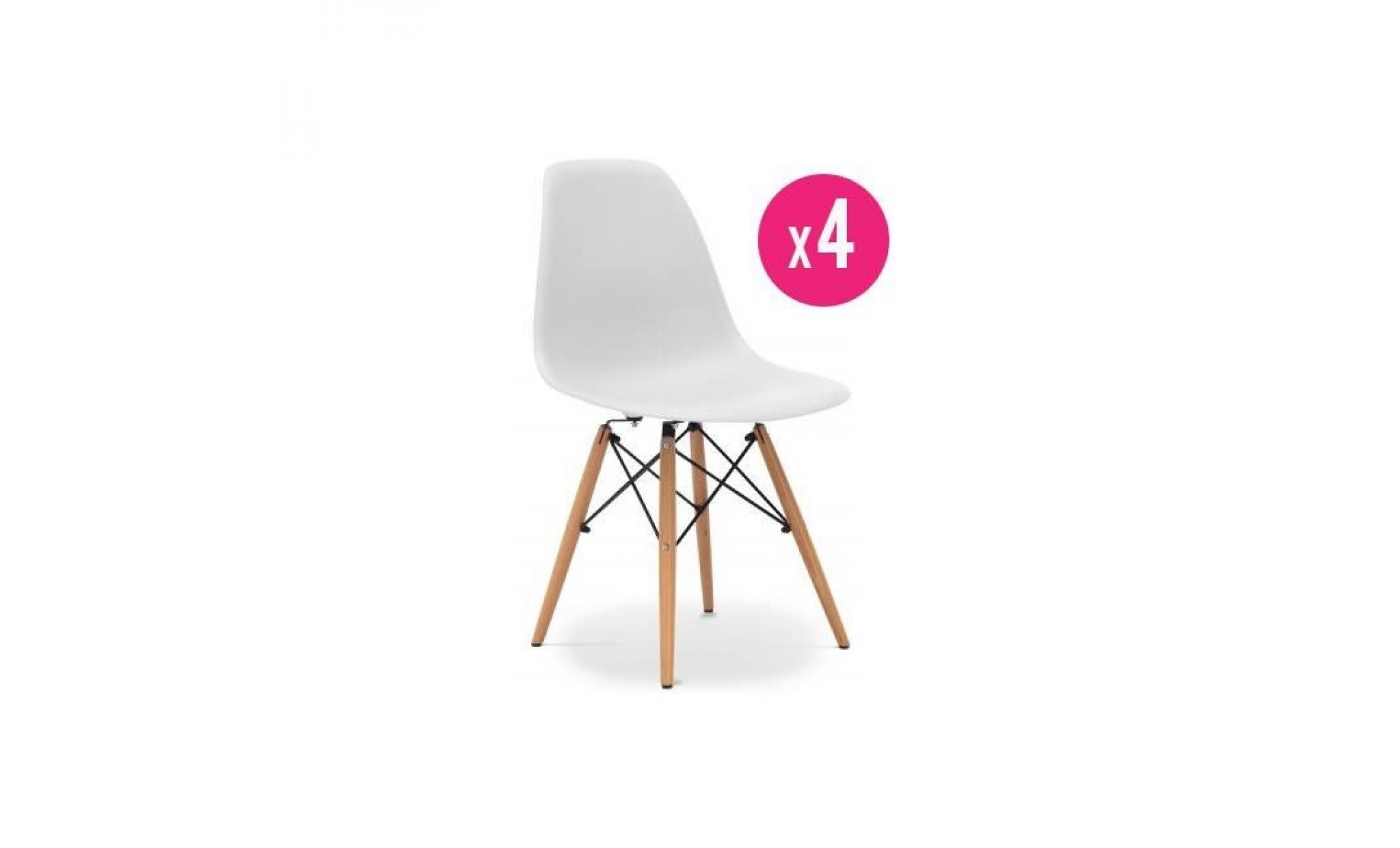 lot 4 chaises dsw blanches