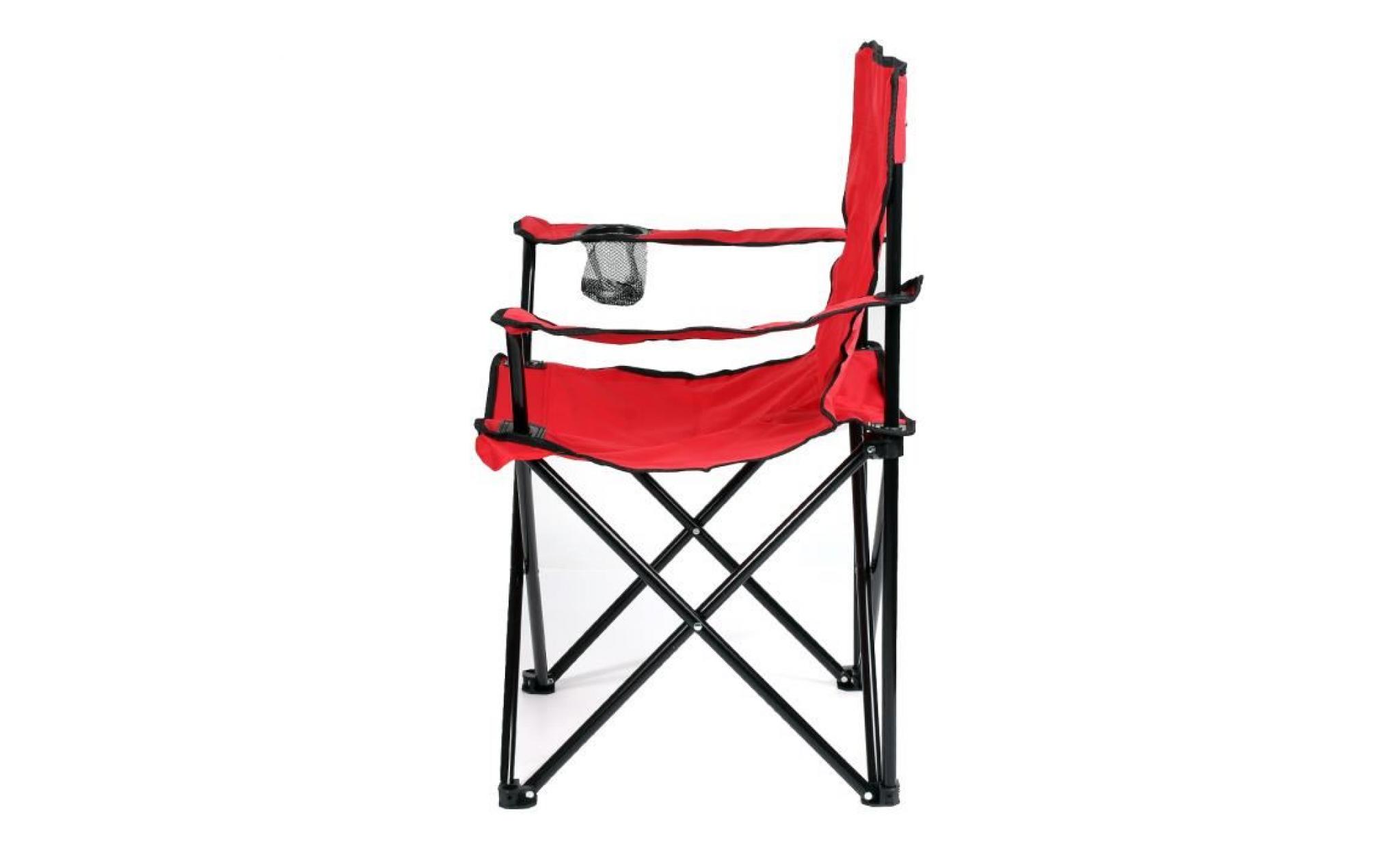 lot de 2 chaise confortable rouge avec housse pliante fauteuil siege plage pêche aisé pas cher
