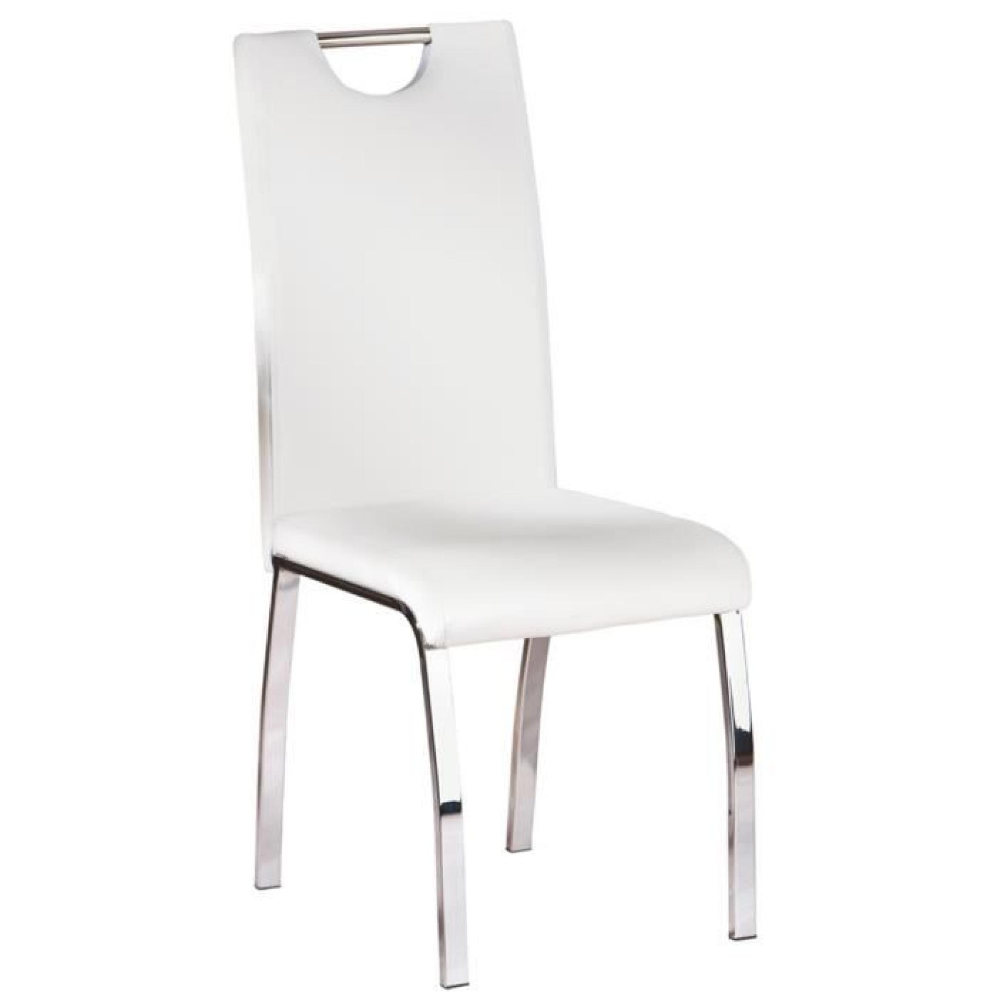 Lot de 2 chaise de cuisine blanc, Dim : 44 x 102 x 54 cm