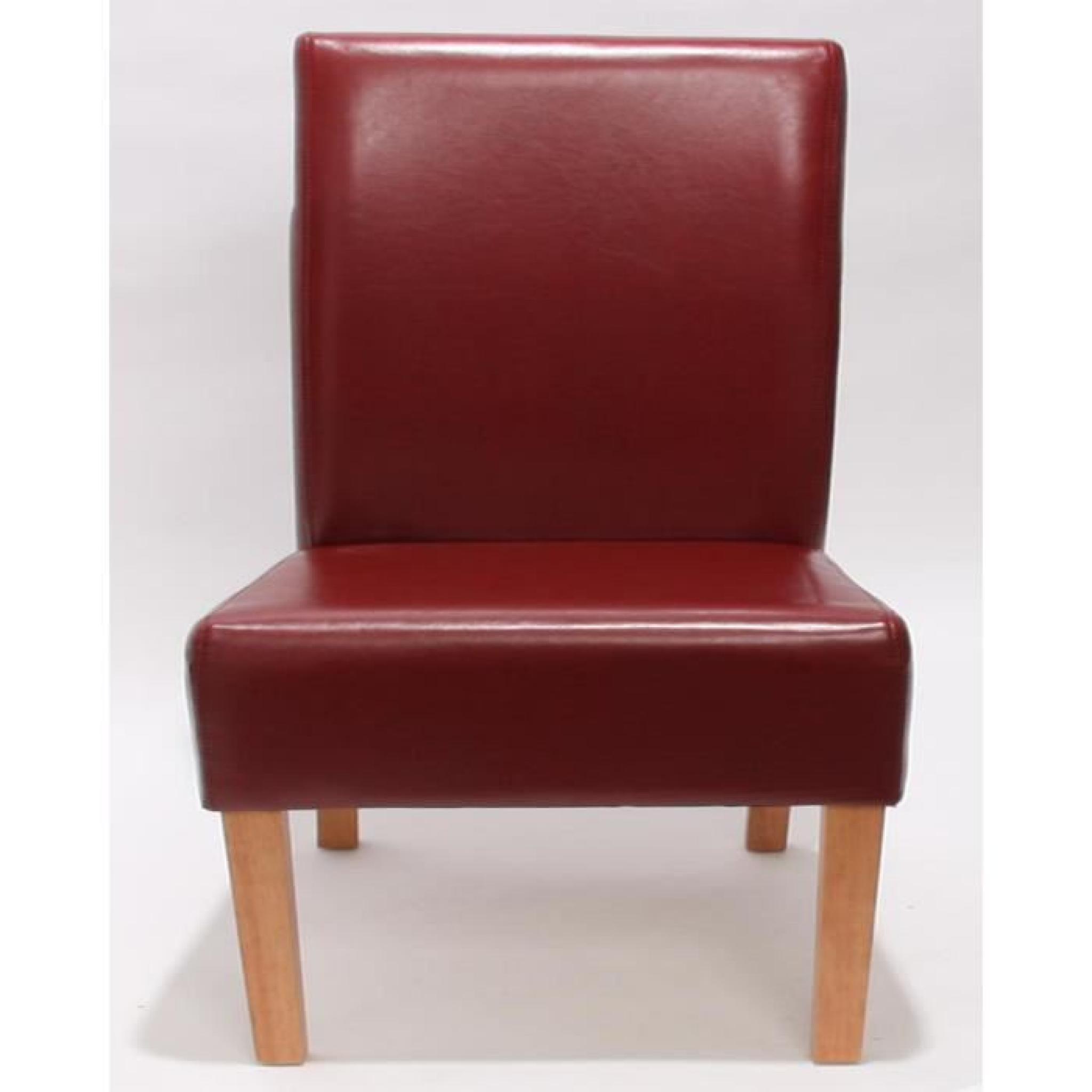 Lot de 2 Chaise Latina en cuir avec pieds brillants, Dim: H 102 x L 44 x P 44 cm, coloris : rouge pas cher
